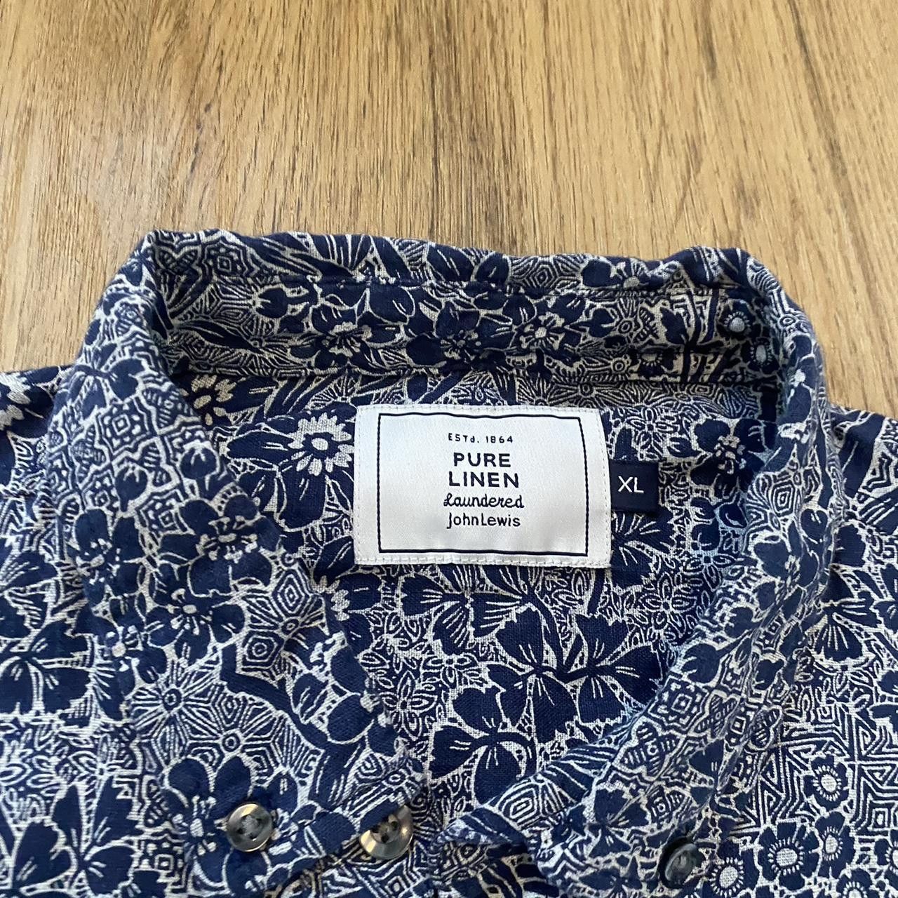 Other Blue floral Hawaiian Linen shirt #HawaiianShirt Vintage y2k Size US XL / EU 56 / 4 - 4 Thumbnail