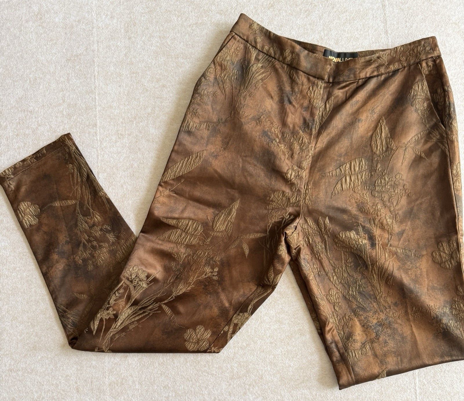 Other nova luxe Brown Floral Pants Women’s Large Size 30" / US 8 / IT 44 - 1 Thumbnail