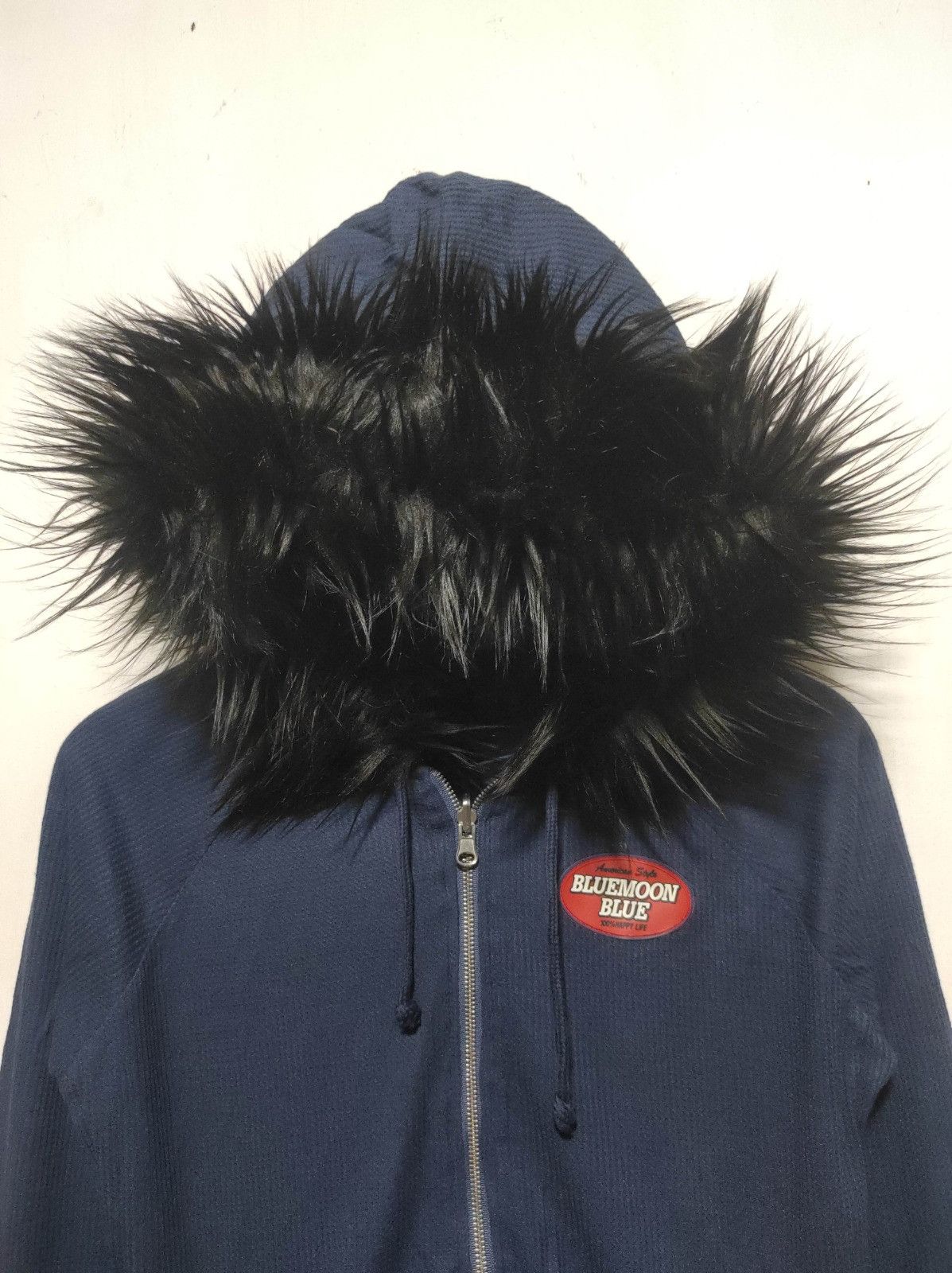 Japanese Brand Blue Moon Blue Reversibel zip Fur hoodie LGB ifsix style Size US XS / EU 42 / 0 - 15 Thumbnail