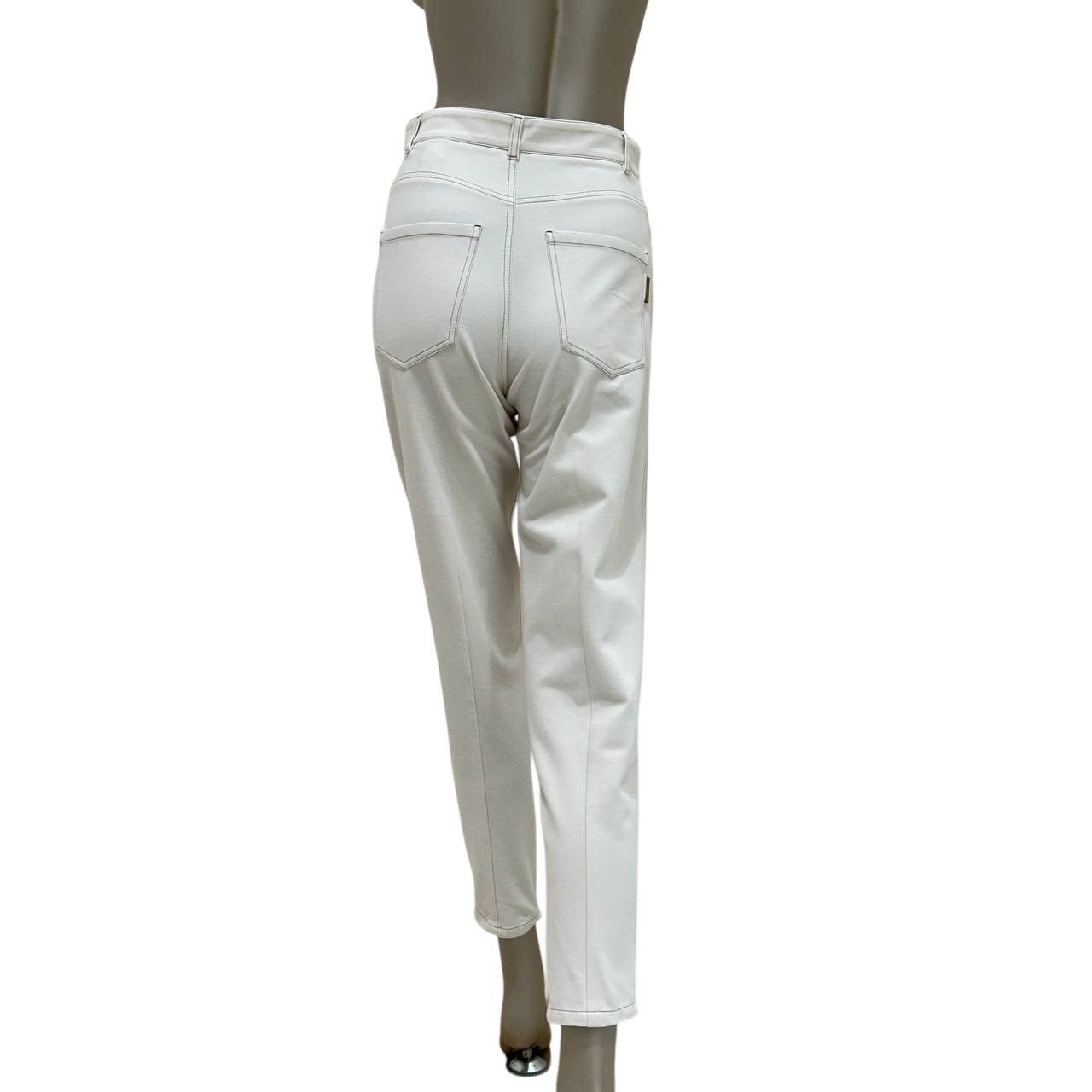 Brunello Cucinelli Brunello Cucinelli Ecru Cotton Pants Size 38 Size 25" / US 0 / IT 36 - 2 Thumbnail