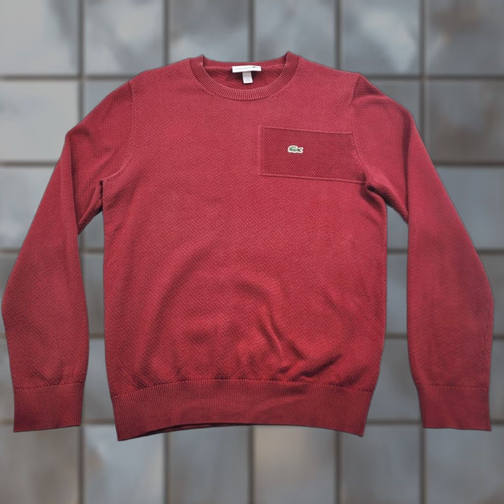 Lacoste Lacoste Sweater Mens XS Red Crewneck Pullover Knit Chest Pocket Logo Size US XS / EU 42 / 0 - 1 Thumbnail