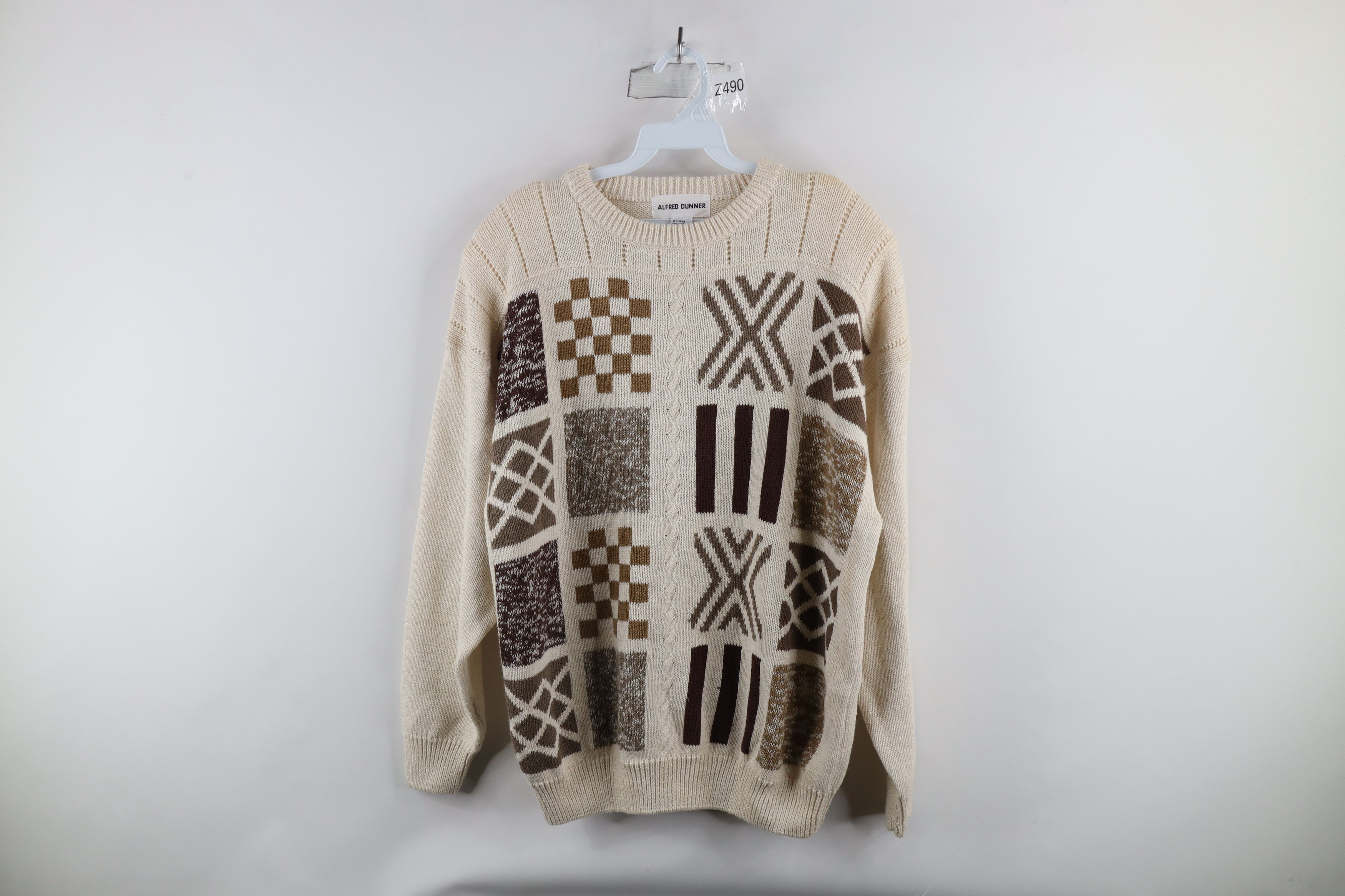 Vintage Deadstock Vintage 90s Coogi Style Patchwork Knit Sweater Size XL / US 12-14 / IT 48-50 - 1 Thumbnail