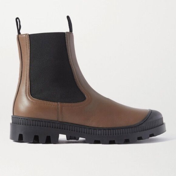 Loewe Loewe Khaki Rubber-Trimmed Leather Chelsea Boots - 5 🇪🇸 Size US 5 / IT 35 - 3 Thumbnail