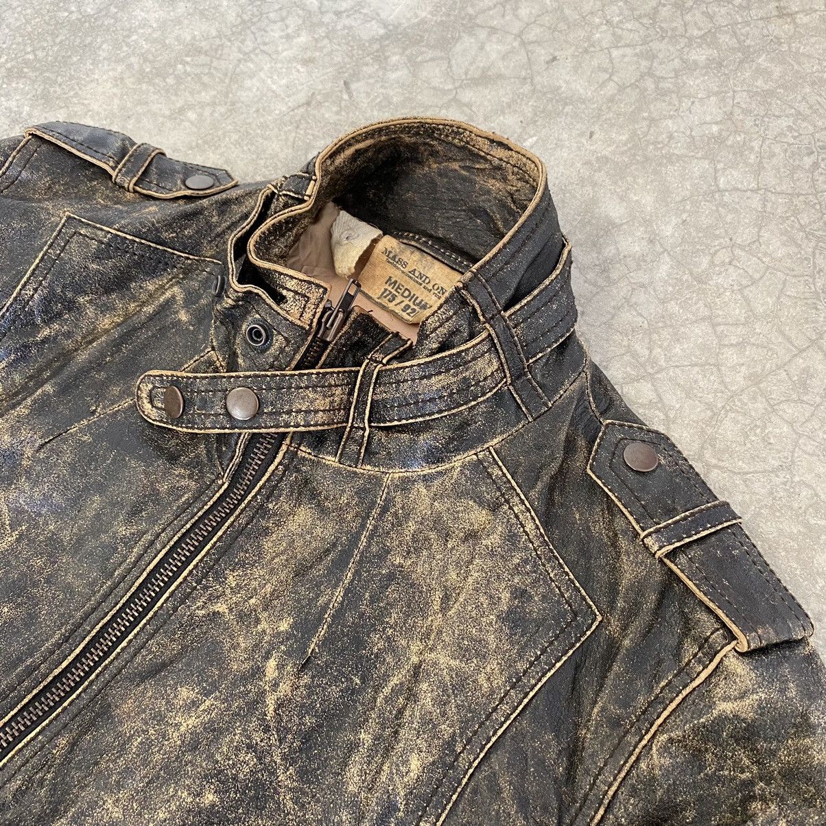 Leather Vintage Mass & Only Faded Patina Buffalo Leather Moto Jacket Size US M / EU 48-50 / 2 - 14 Thumbnail