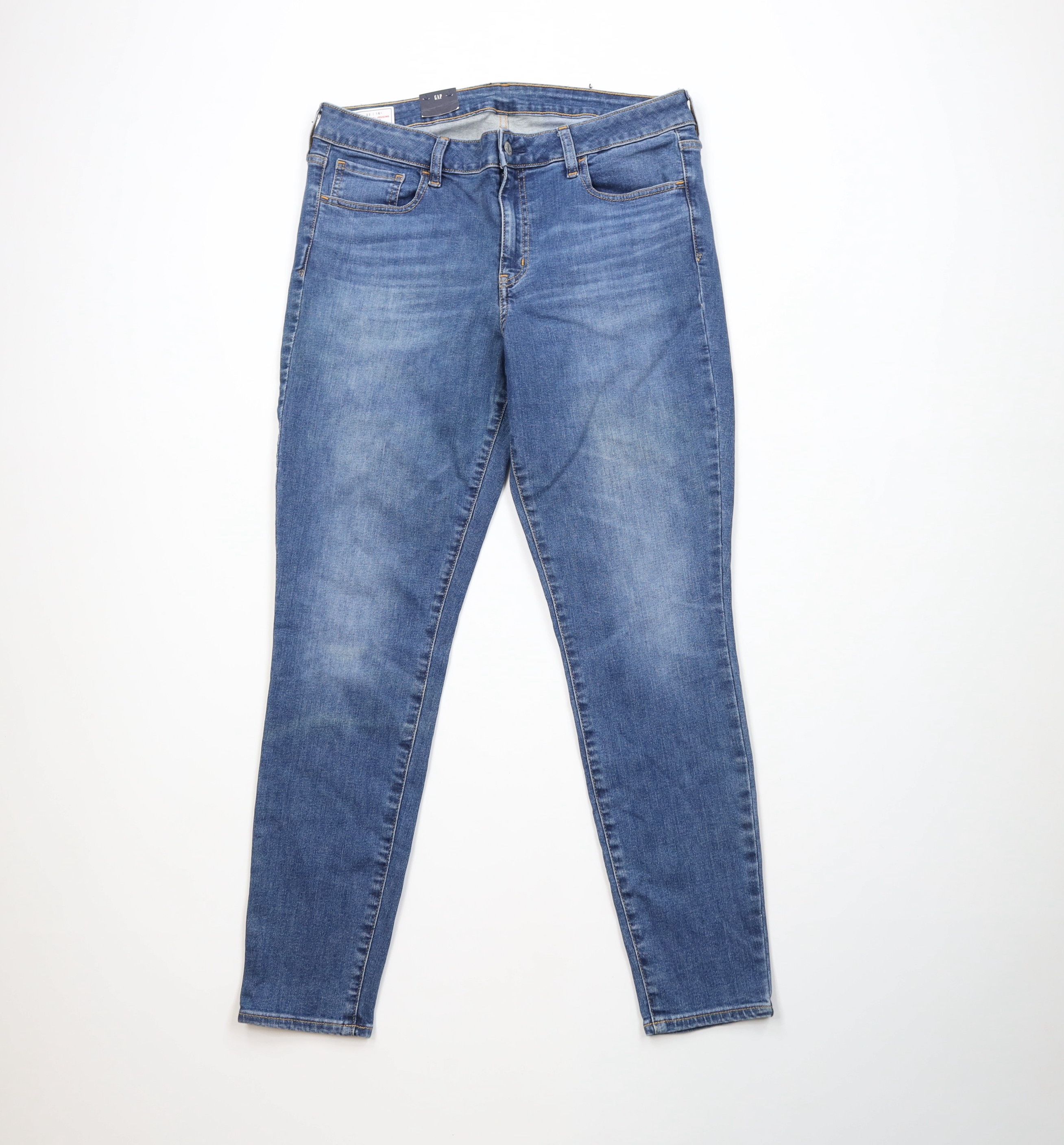 Gap New Gap Mid Rise Super Skinny Jeggings Jeans Pants Blue Size 38" / US 16 / IT 52 - 1 Thumbnail
