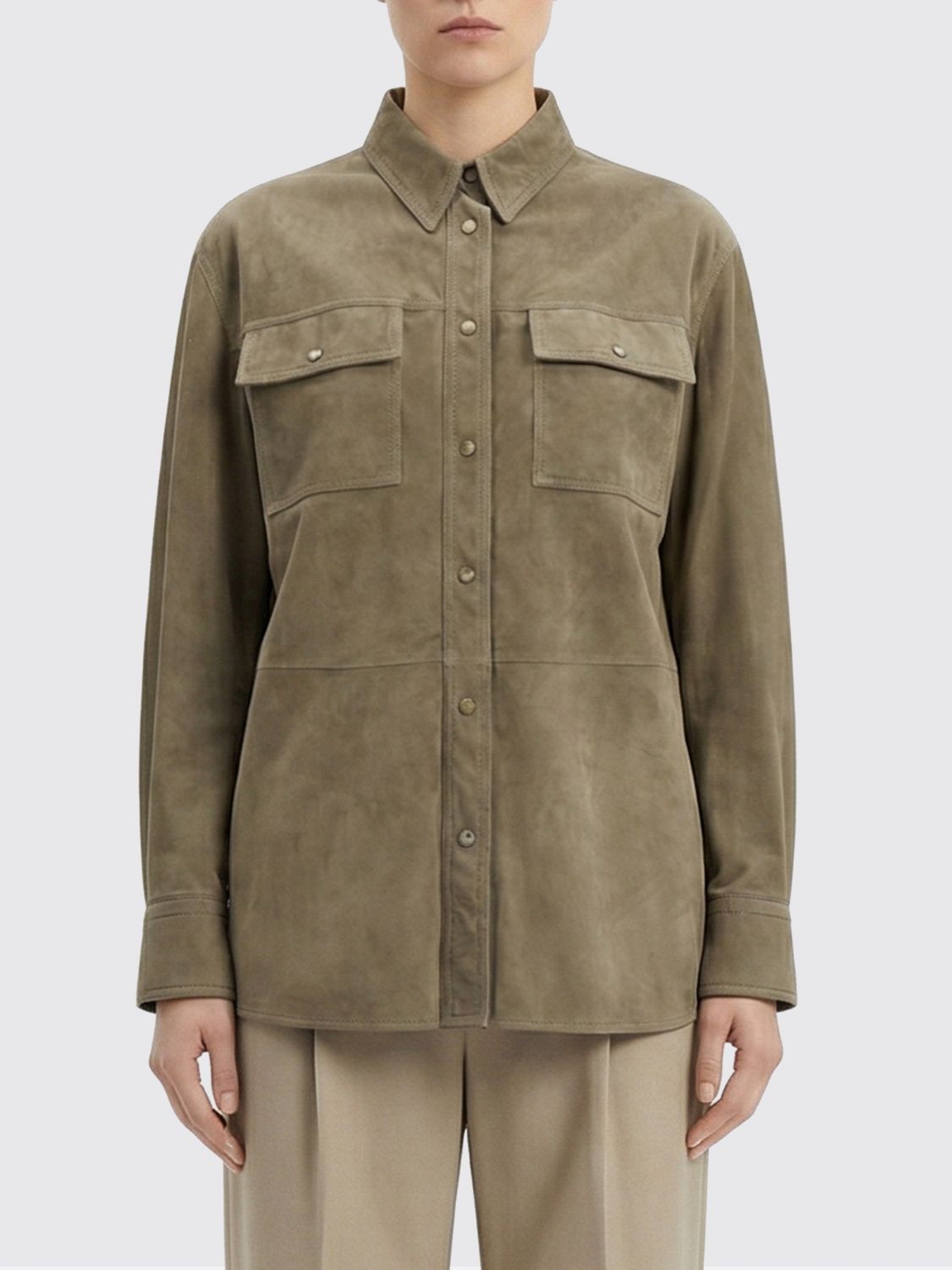 Brunello Cucinelli Brunello Cucinelli Shirt Woman Kaki Size XS / US 0-2 / IT 36-38 - 1 Thumbnail