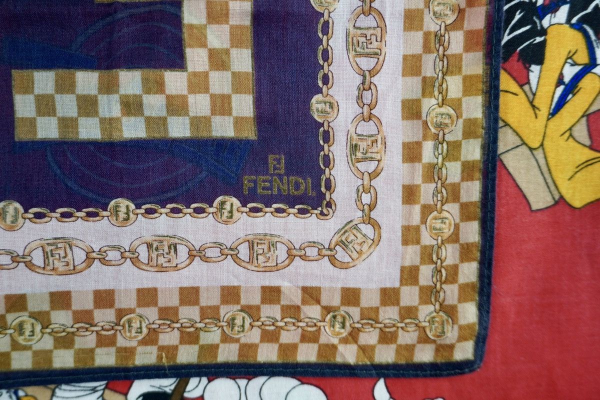 Fendi × Vintage Fendi Handkerchief Bandana Pocketsquare Silk Hand Twill Size ONE SIZE - 4 Thumbnail