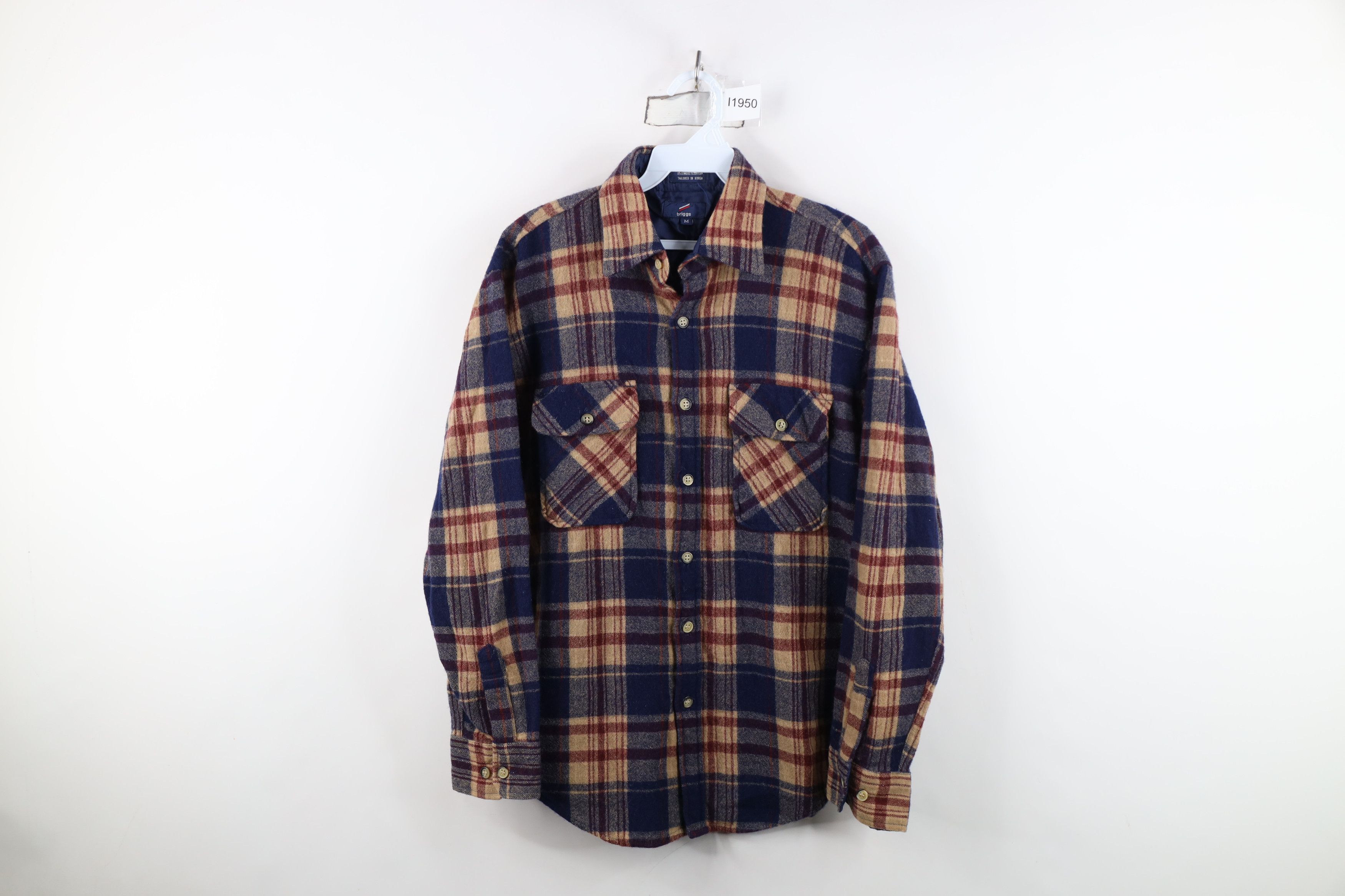 Vintage Vintage 70s 80s Streetwear Knit Collared Button Shirt Plaid Size US M / EU 48-50 / 2 - 1 Thumbnail