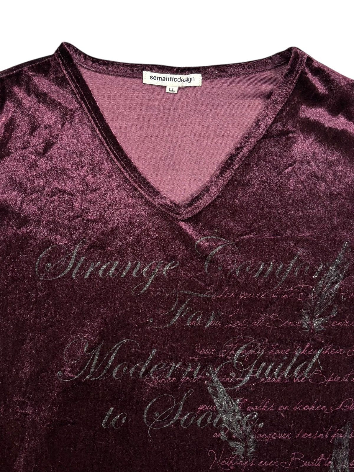 BUFFALO BOBS 2000s Semantic Design - Velvet Poem V Neck Longsleeve Size US M / EU 48-50 / 2 - 9 Thumbnail