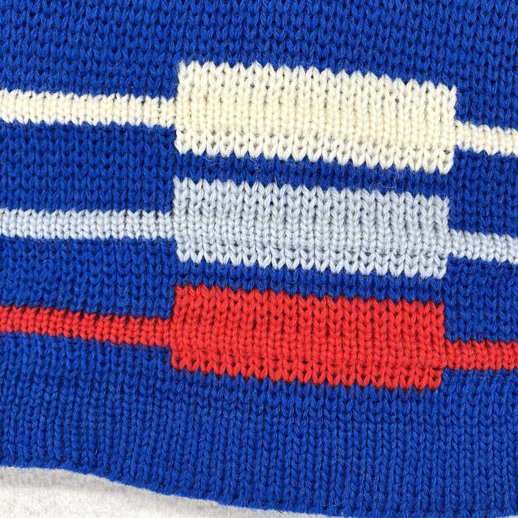 Vintage VINTAGE Wigwam Wool Beanie Ski Cap One Size Blue 1970s Geometric Made in USA Size ONE SIZE - 5 Thumbnail