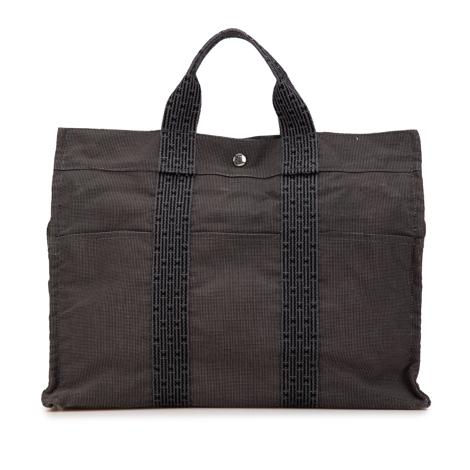 Hermes Hermès Canvas Herline Tote MM Gray Size ONE SIZE - 1 Thumbnail