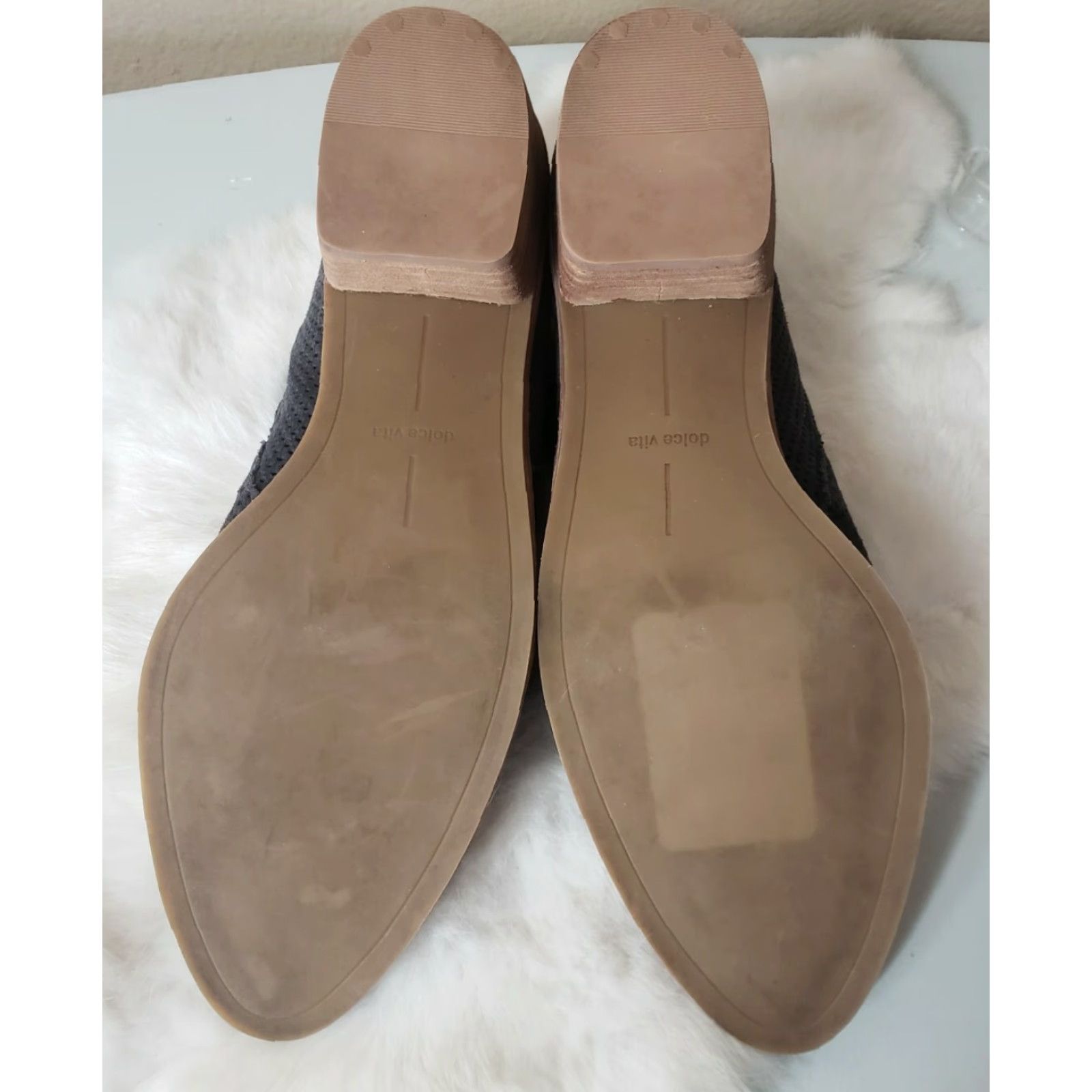 Dolce Vita Dolce Vita Kara Perforated Suede Ankle Booties-Size 9 Women's Bootie Gray Pointed Toe Casual 2" Heel Size US 9 / IT 39 - 7 Thumbnail