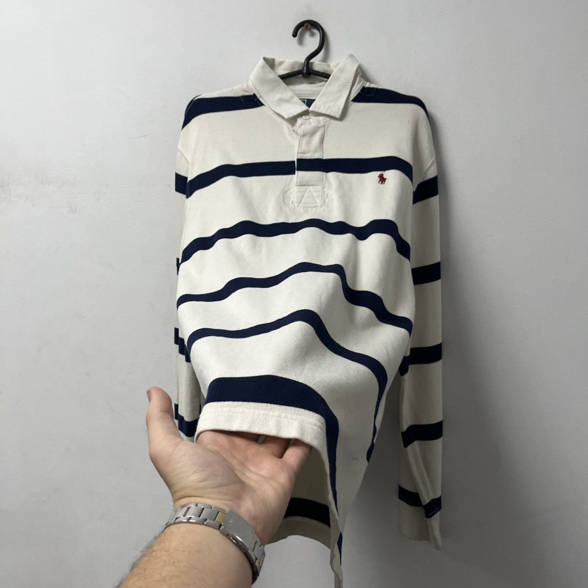 Polo Ralph Lauren Vintage Polo Ralph Lauren Rugby Long Sleeve Striped Shirt Size US XL / EU 56 / 4 - 6 Thumbnail