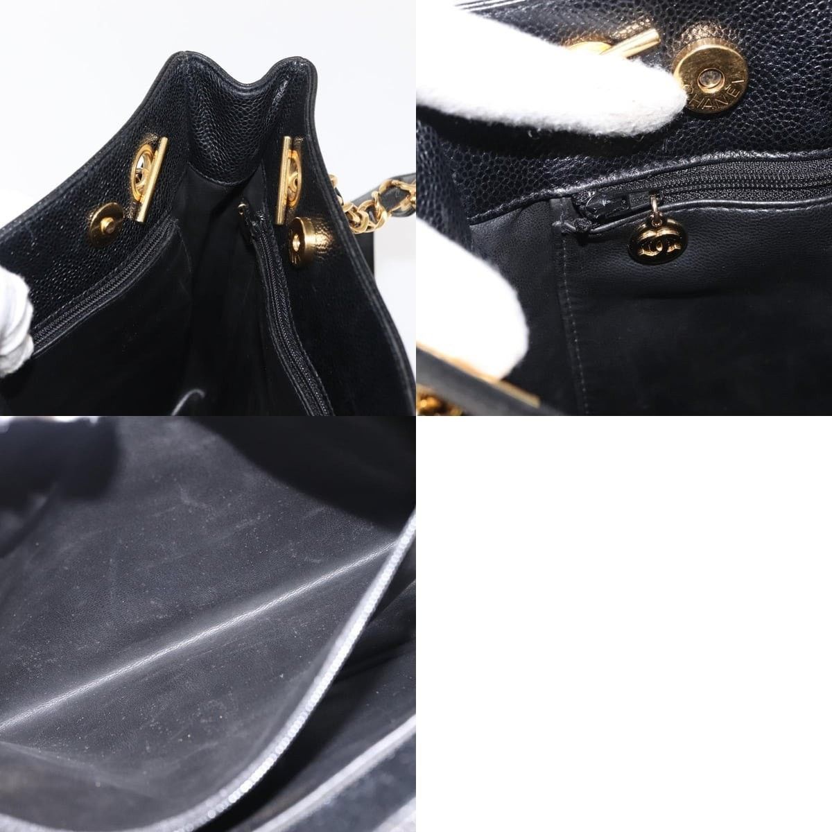 Chanel Chanel Caviar Skin Black Gold CC Tote Size ONE SIZE - 7 Thumbnail