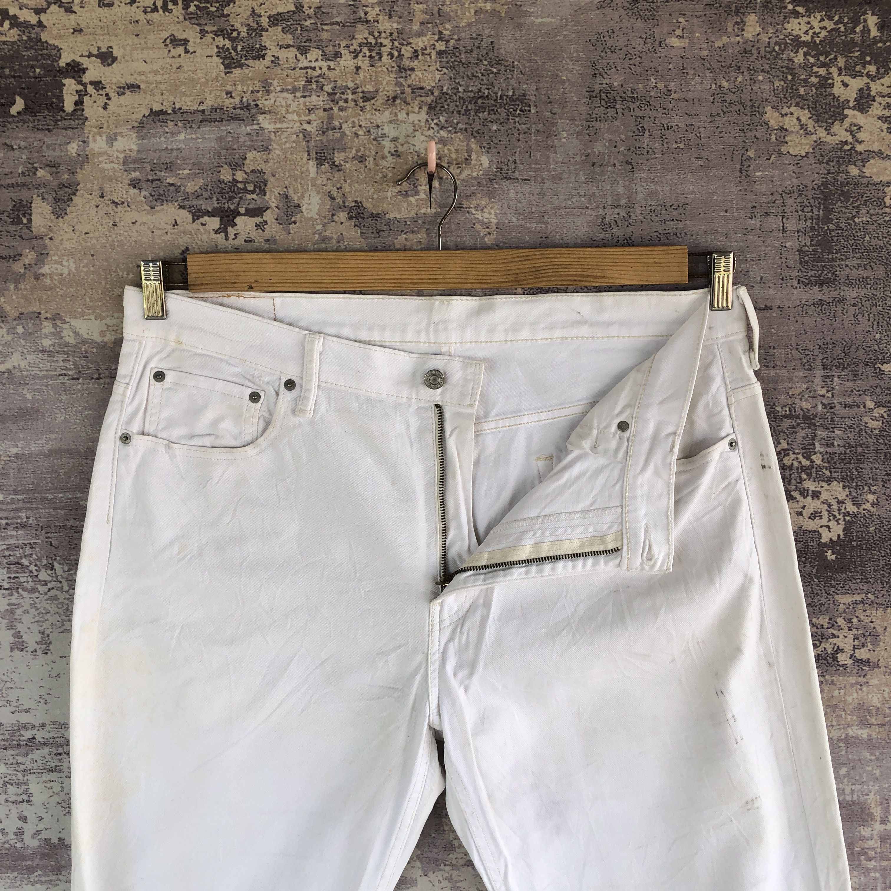 Levi's Vintage 2000s Levis 569 Baggy Levi's Loose White Denim Size US 38 / EU 54 - 5 Thumbnail