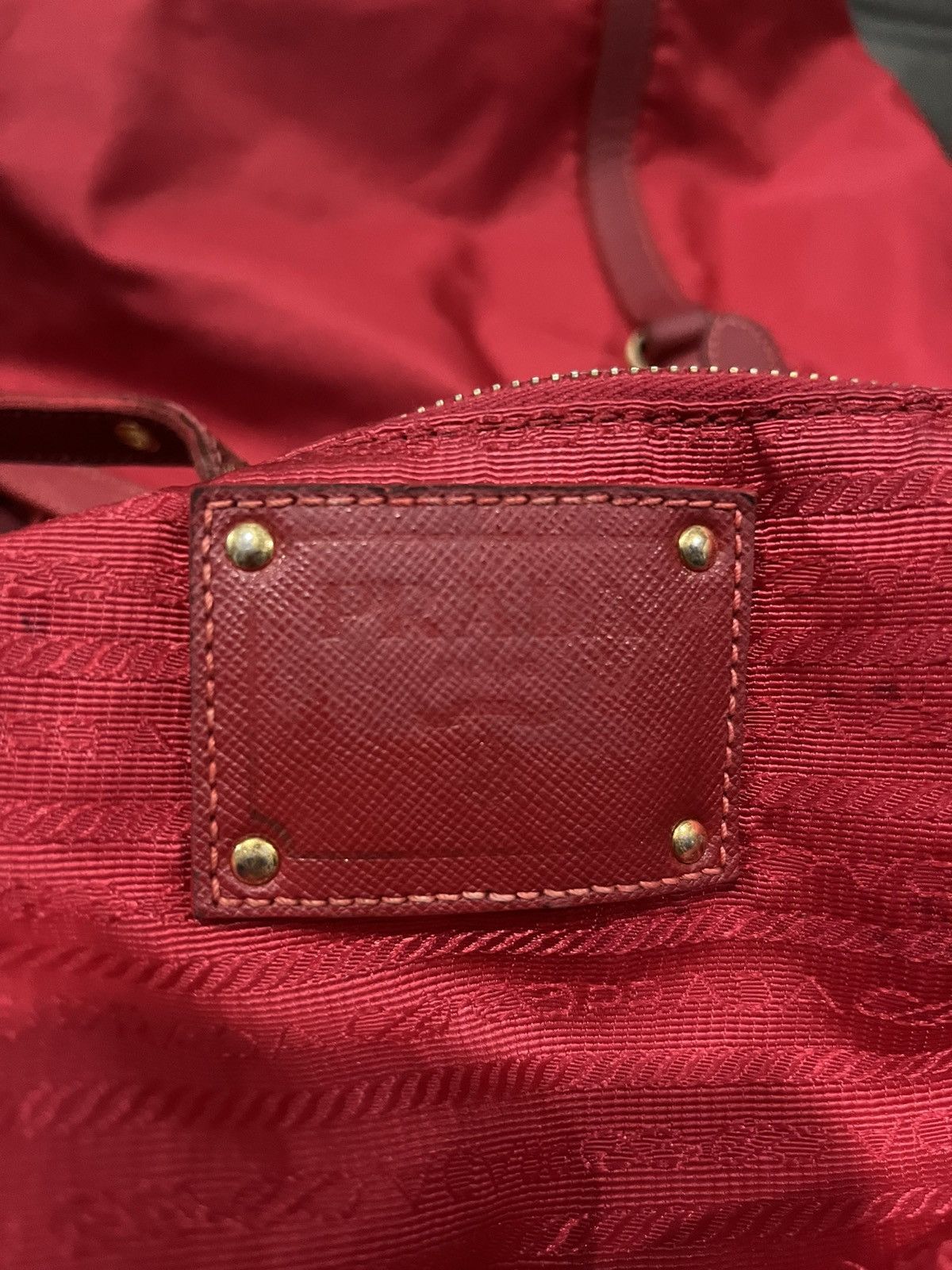 Prada Authentic Prada Tessuto Saffiano Rosso (Red) Nylon Tote Bag Size ONE SIZE - 18 Thumbnail