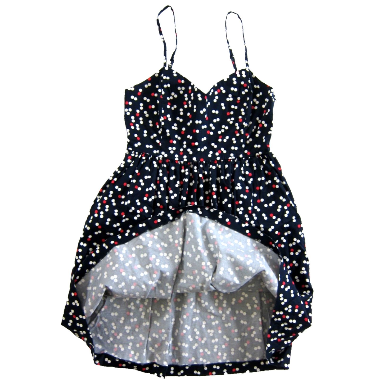 Gap GAP Navy Blue Red White Polka Dot Pocket Slip Dress 8 Cotton Stretch Sheath Dress Size M / US 6-8 / IT 42-44 - 5 Thumbnail