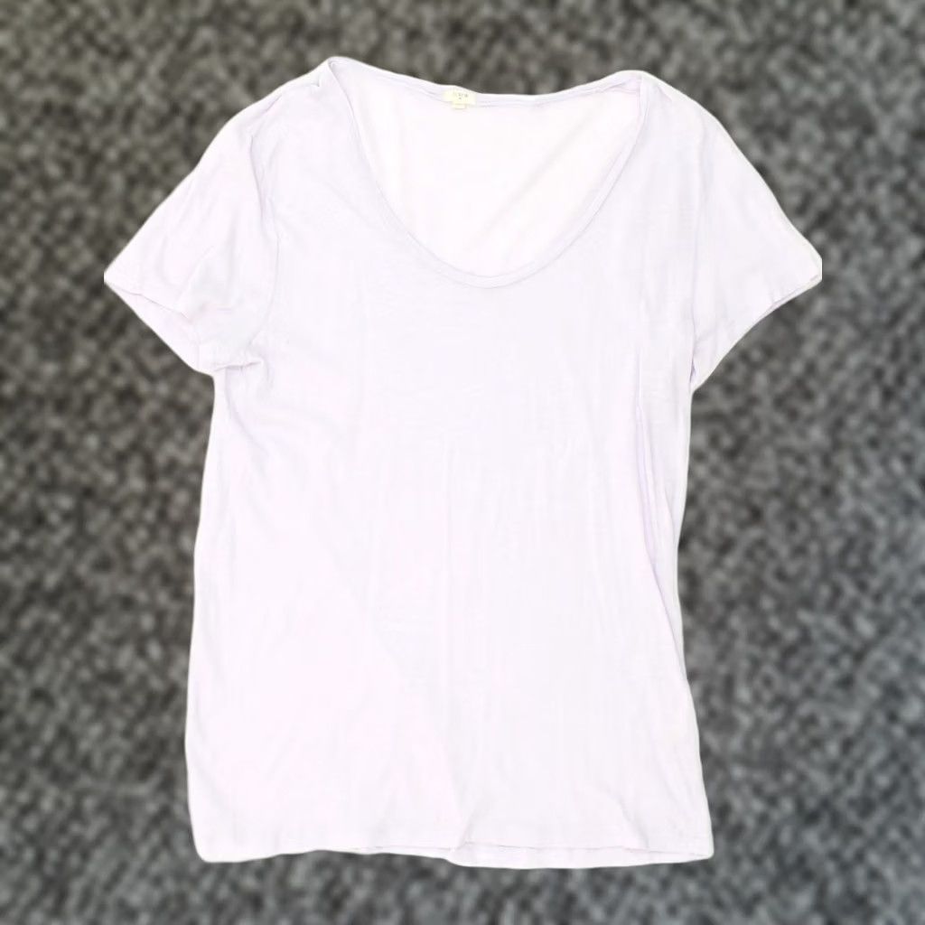 J.Crew J. CREW Womens T-Shirt Top Large Purple Cotton Size L / US 10 / IT 46 - 1 Thumbnail