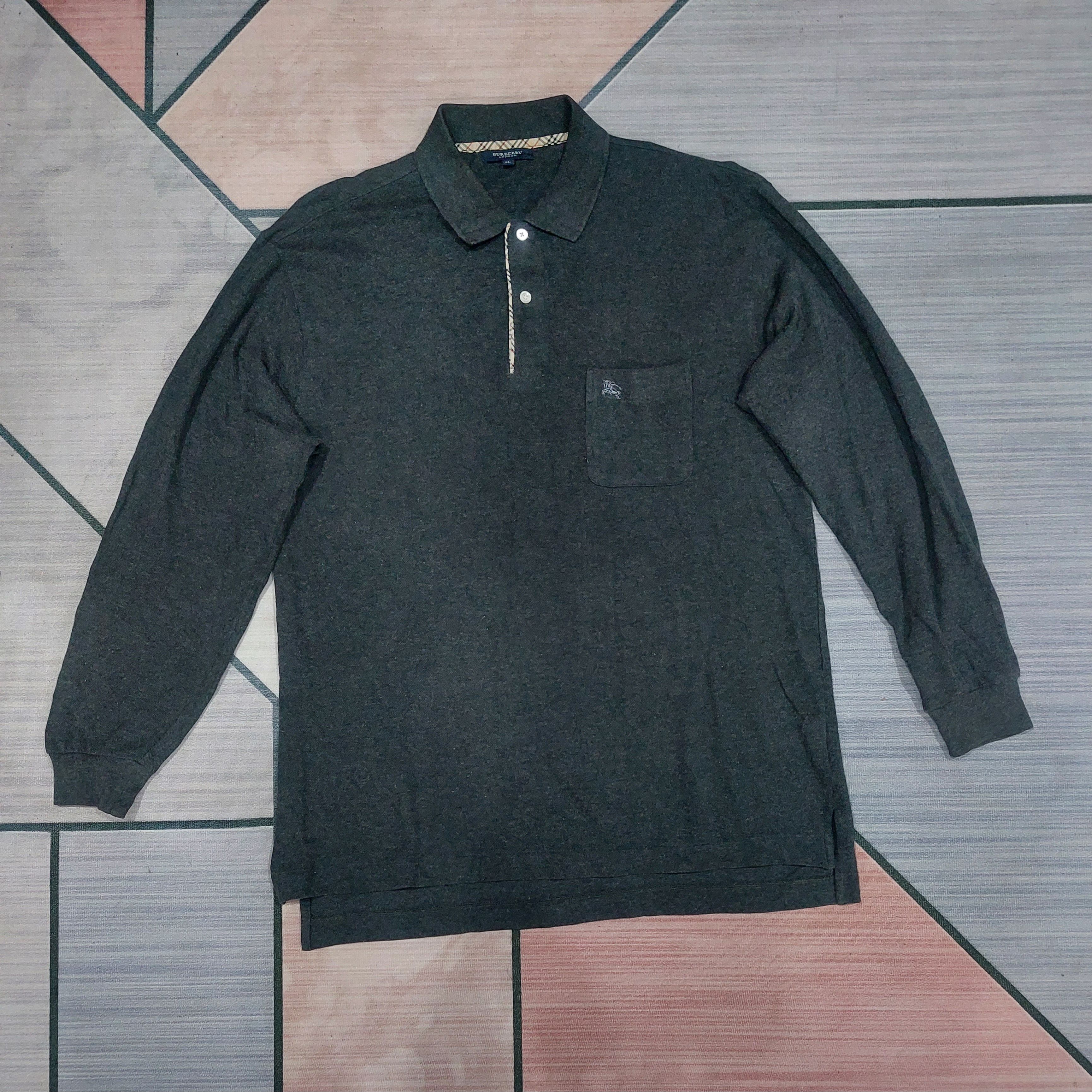 Burberry × Burberry Prorsum × Japanese Brand BURBERRY LONG SLEEVE POLO Size US L / EU 52-54 / 3 - 1 Thumbnail