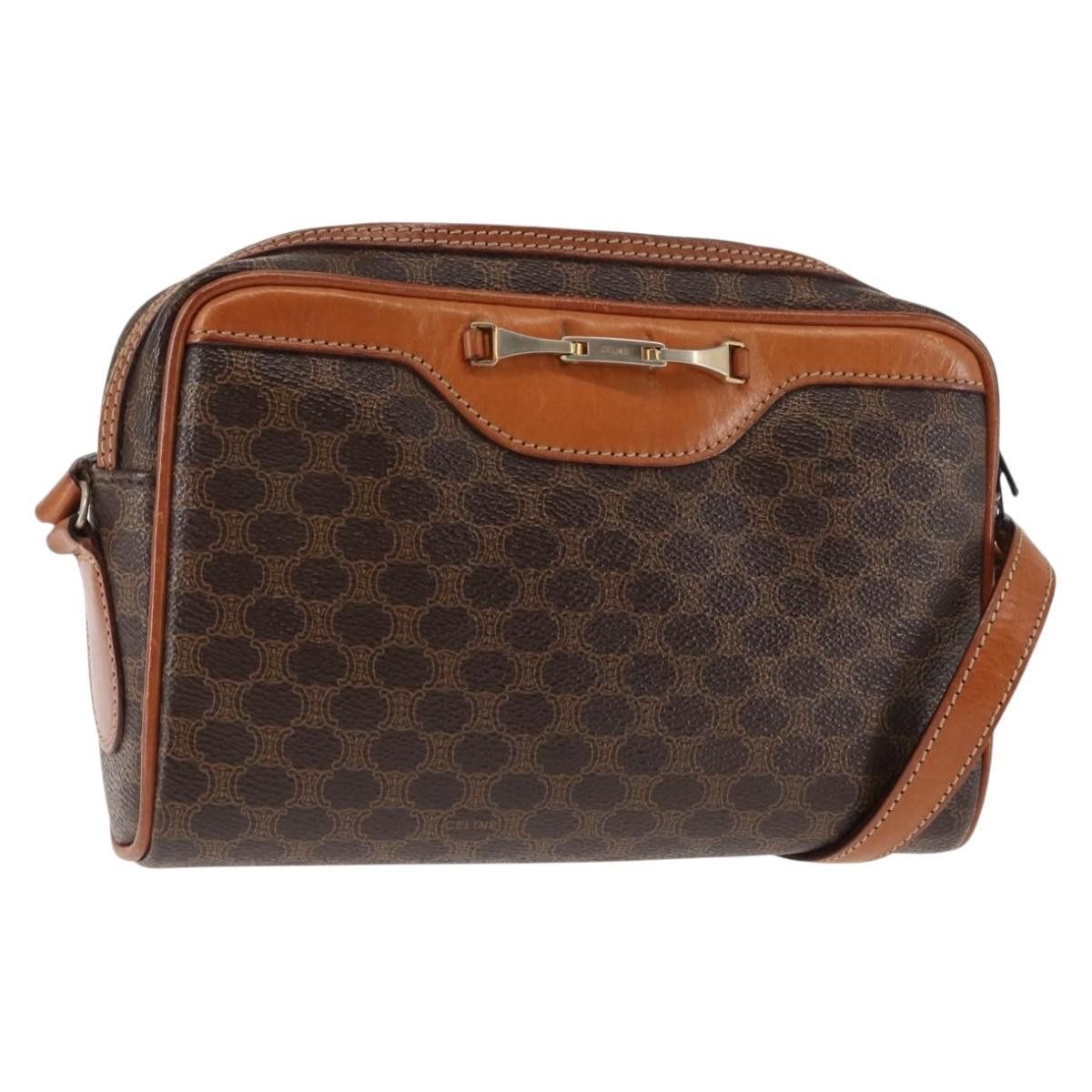 Celine CELINE Macadam Canvas Shoulder Bag Pvc Leather Brown Size ONE SIZE - 1 Thumbnail