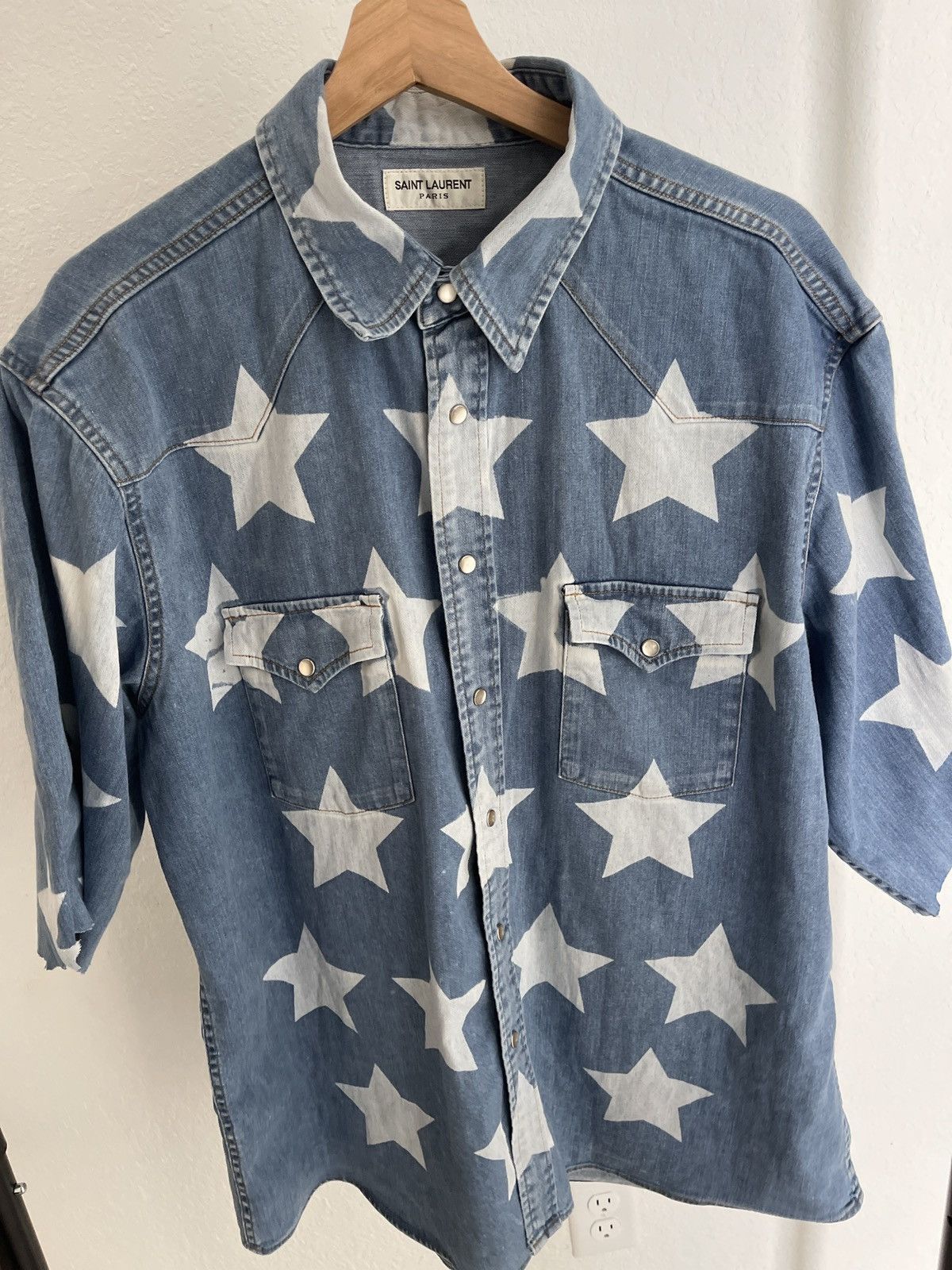 saint laurent paris スターデニムシャツ luxury-men-saint-laurent-paris