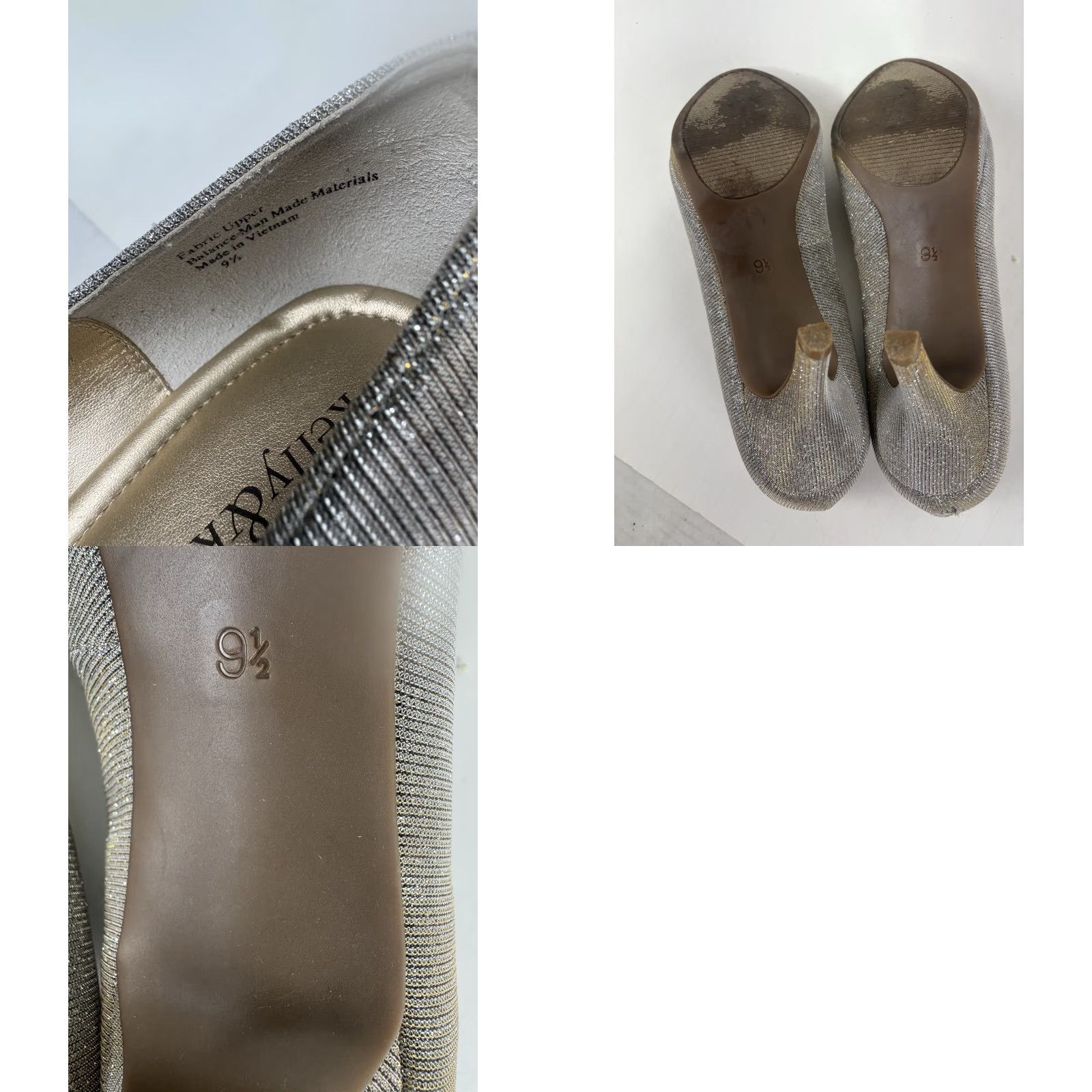 Vintage VINTAGE Kelly & Katie Women's Open Toe Heels Size 9.5 Silver Gold Stiletto Dress Shoe Size US 9.5 / IT 39.5 - 8 Thumbnail