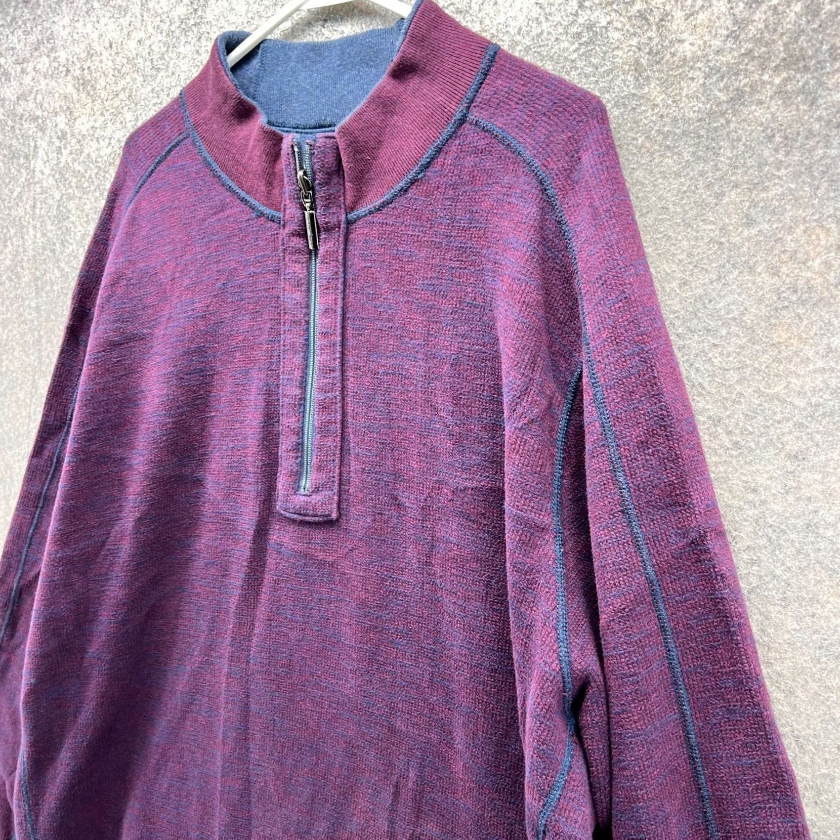 Tommy Bahama VINTAGE Tommy Bahama Sweater Mens 2XL Purple Reversible Pullover Fleece Shirt Size US XXL / EU 58 / 5 - 7 Thumbnail