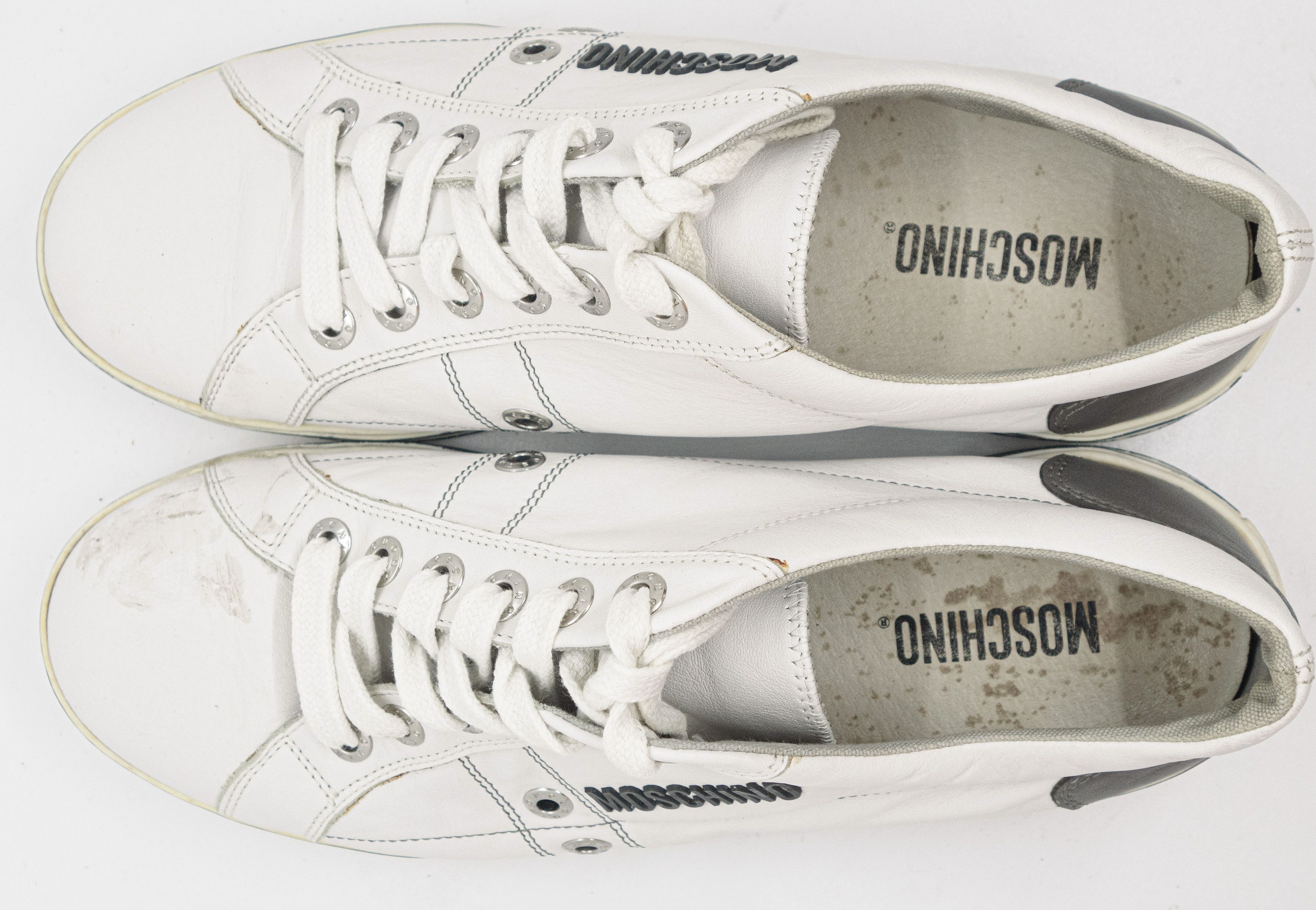Moschino 00S Logo Leather Low Sneakers Vintage Size US 8.5 / EU 41-42 - 3 Thumbnail