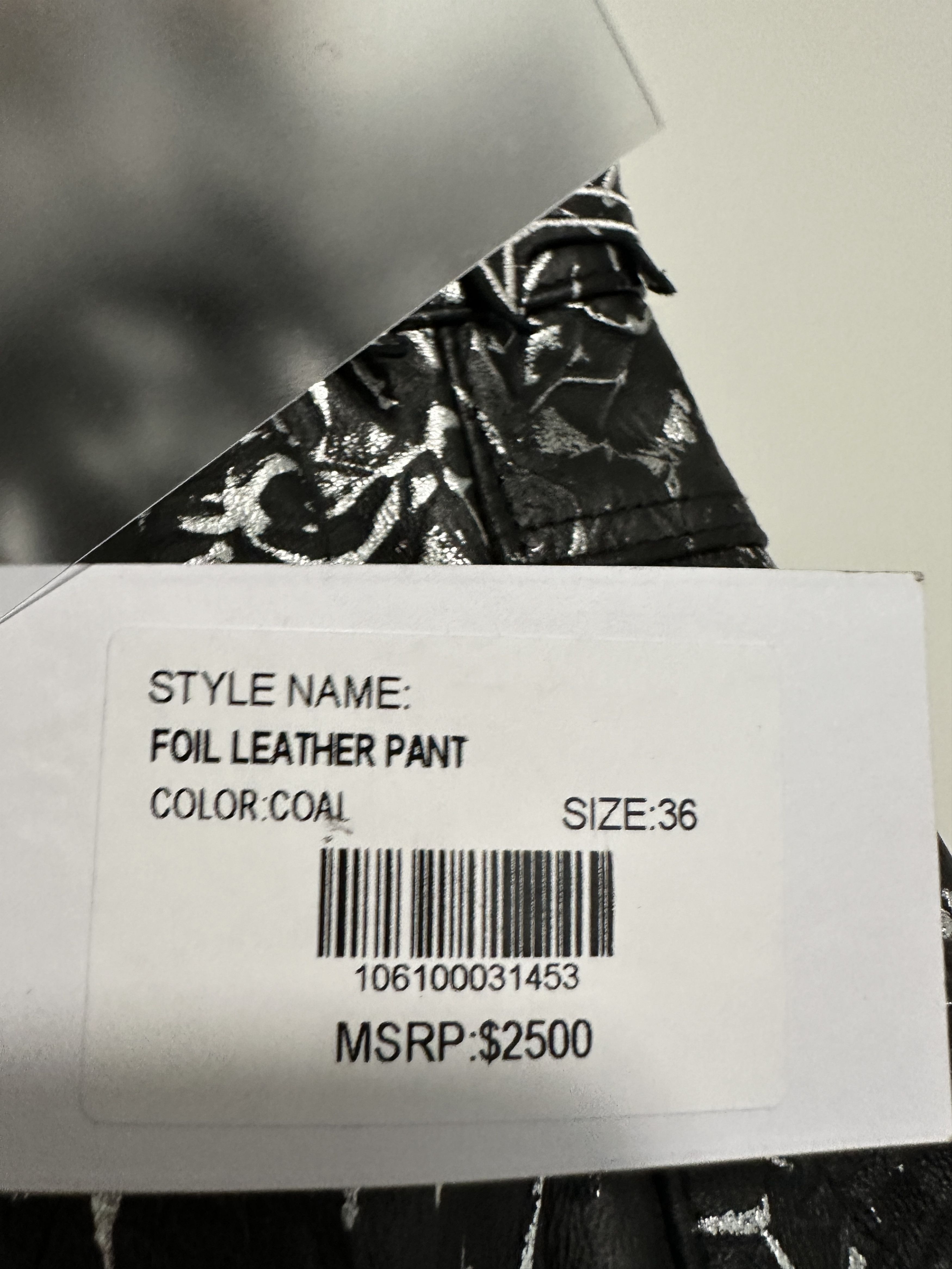 Who Decides War Who Decides War Black Leather Foil Pants NEW 36 Size US 36 / EU 52 - 6 Thumbnail