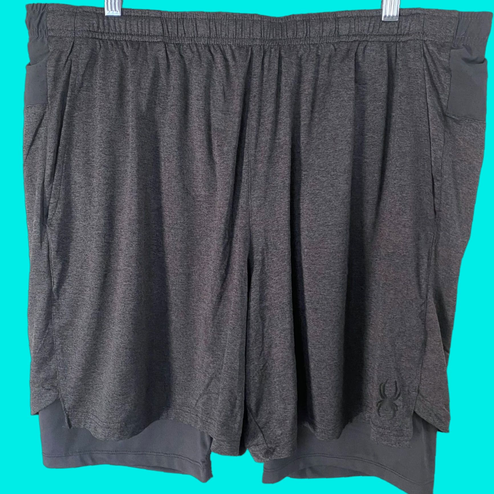 Spyder Spyder Active Performance ProWeb Lined Shorts Gray Mens XXL Athletic Stretch Gym Size US 39 - 1 Thumbnail
