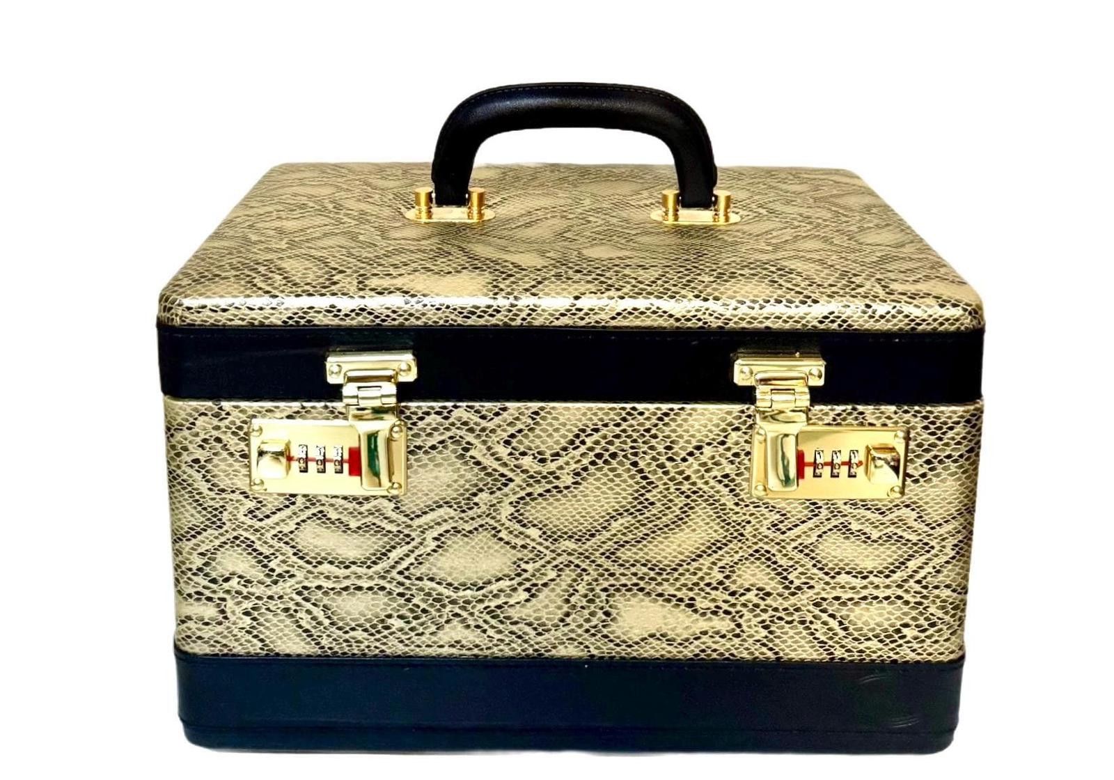 Other Jewelry Briefcase Box Gold Large: PU Leather Case with Lock Size ONE SIZE - 1 Thumbnail