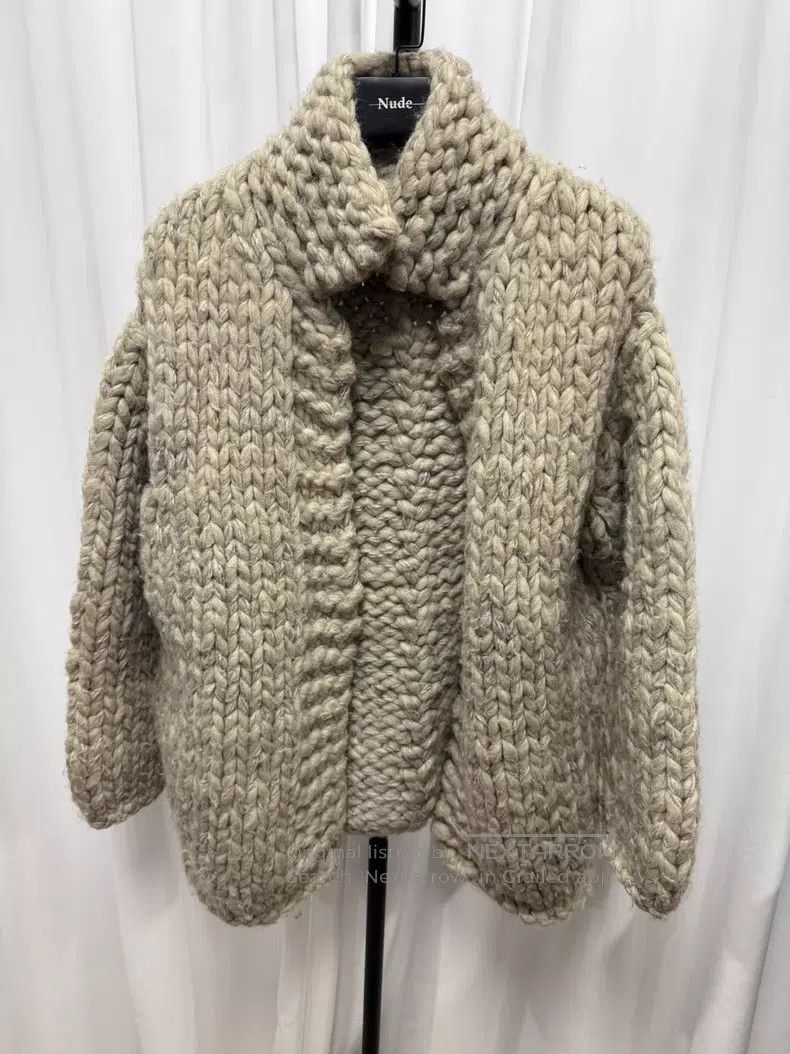 Yohji Yamamoto YOHJI YAMAMOTO Super Chunky Heavy Knit Sweater Coat Size L / US 10 / IT 46 - 1 Thumbnail