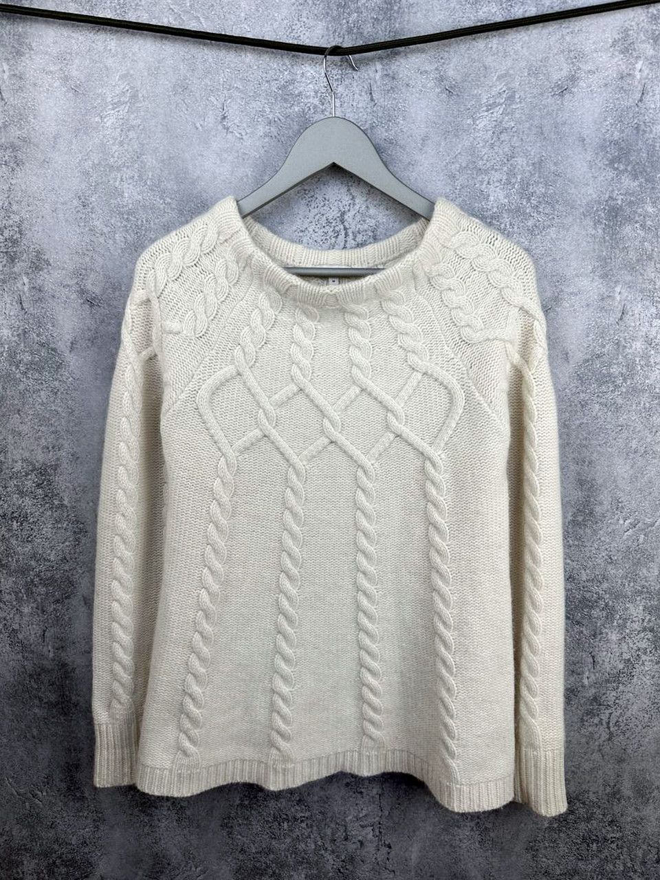 Reiss RRP $275 Reiss Tilly Aran Cable Knit Sweater Wool White Mock Size M / US 6-8 / IT 42-44 - 1 Thumbnail