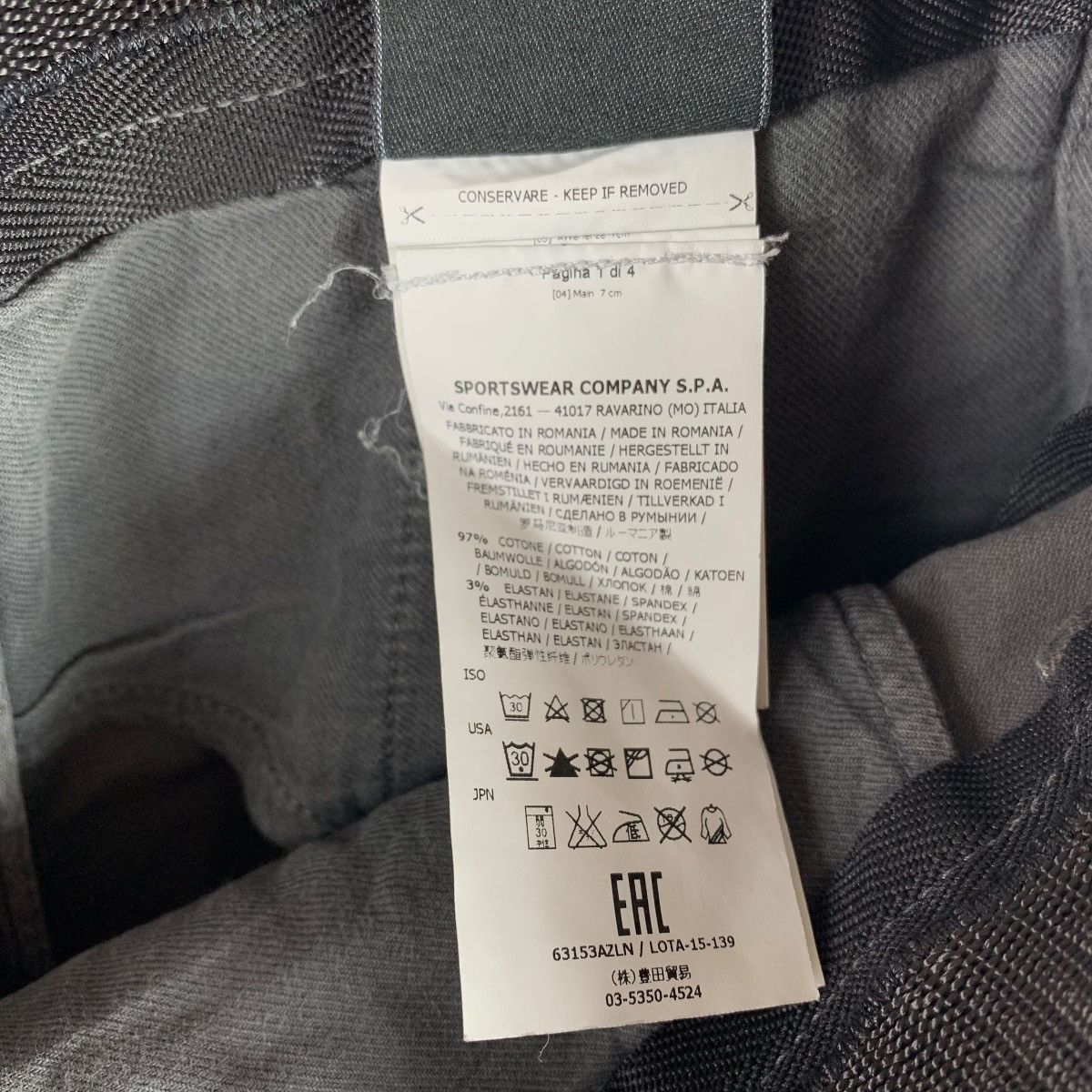 Stone Island STONE ISLAND Grey cotton pants Size US 37 - 18 Thumbnail
