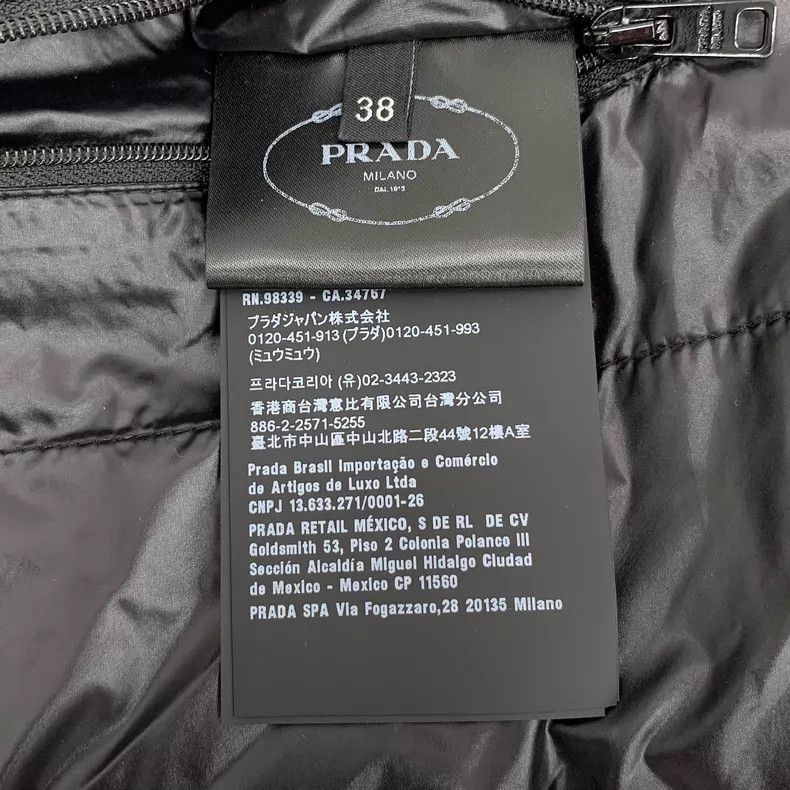 Prada Prada 24 black triangle stand-up collar single-breasted lo Size XS / US 0-2 / IT 36-38 - 7 Thumbnail