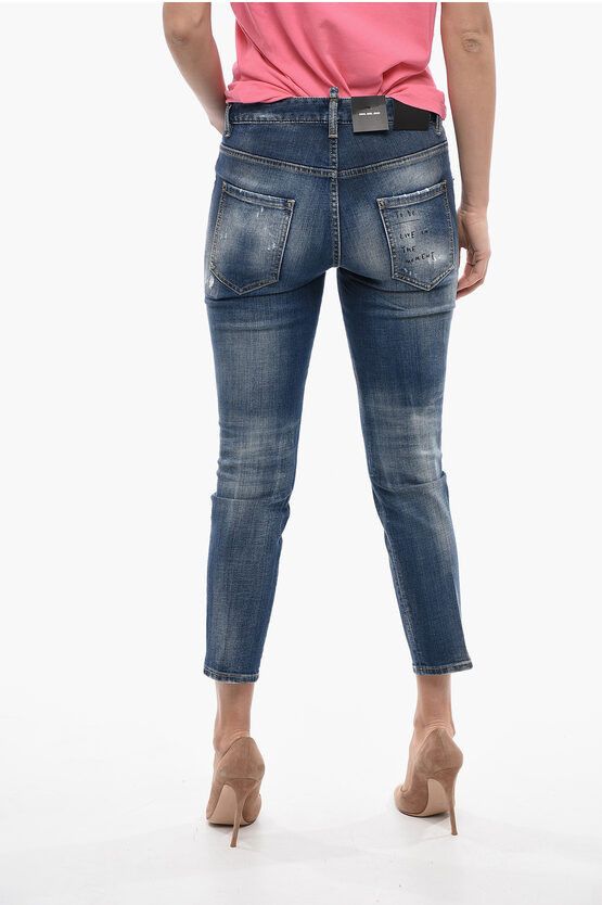 Dsquared2 og1mm0624 Studded Side Denims in Light Blue Size 30" / US 8 / IT 44 - 2 Thumbnail