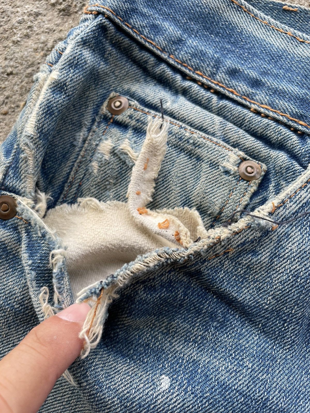 Vintage Vintage 50s selvage jeans unbranded distressed Size US 39 - 11 Thumbnail
