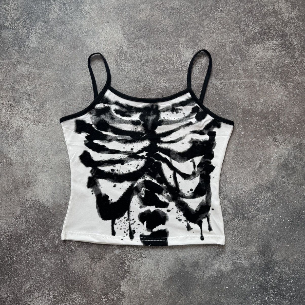 Hysteric Glamour Amazing Y2K Skeleton Printed Goth Rave Punk Tank Top Size M / US 6-8 / IT 42-44 - 2 Thumbnail