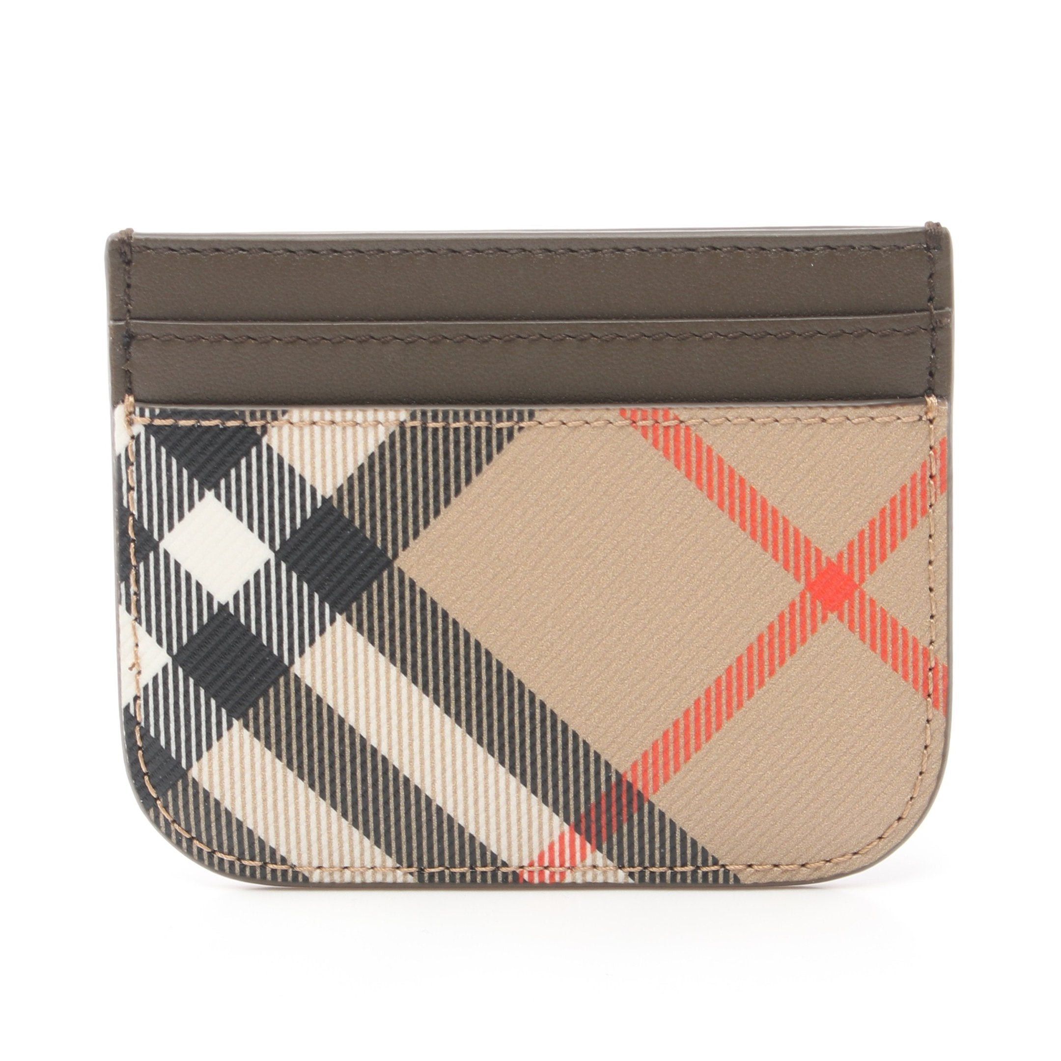 Burberry Burberry Check Card Case Leather Beige Brown Multicolor Size ONE SIZE - 1 Thumbnail