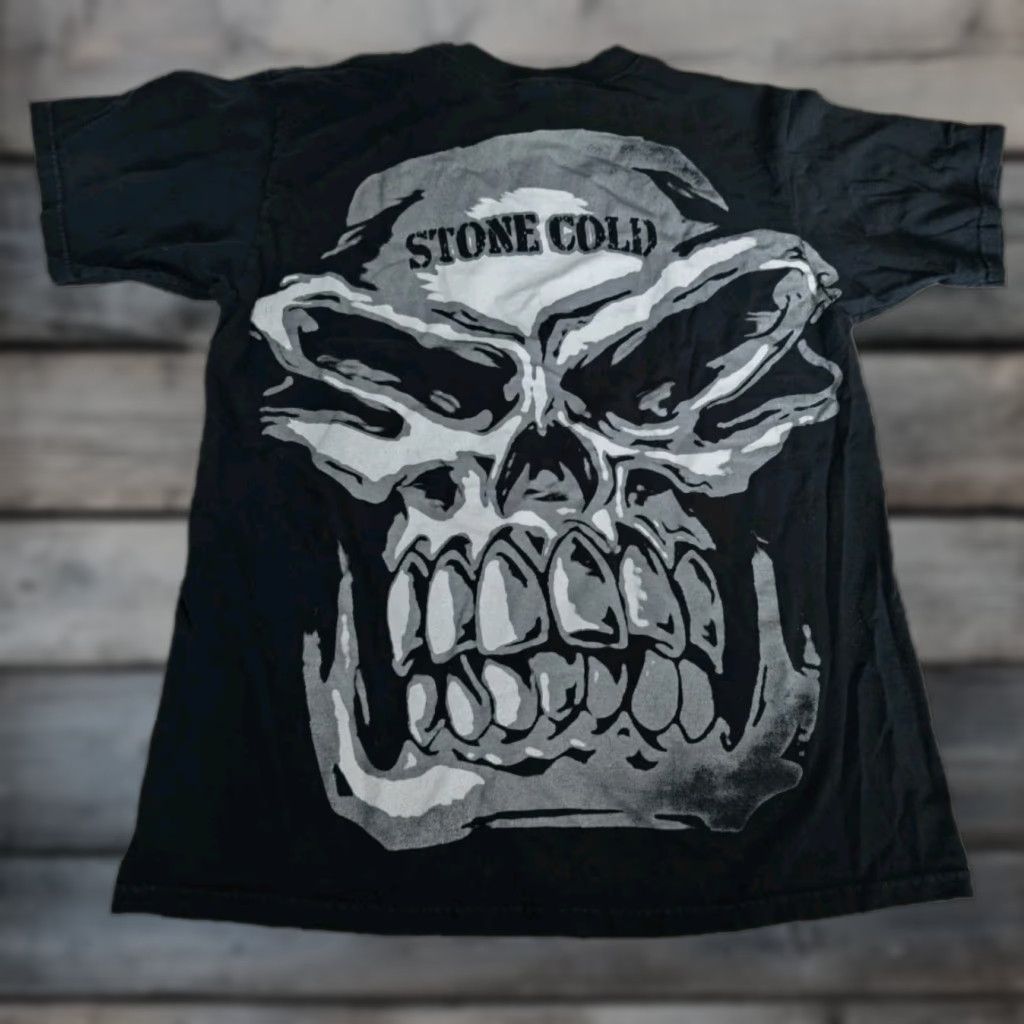 Vintage VINTAGE Yazbek Wrestling T-Shirt Men Large Black Stone Cold Steve Austin Y2K WWE WWF Skull Graphic Size US L / EU 52-54 / 3 - 1 Thumbnail