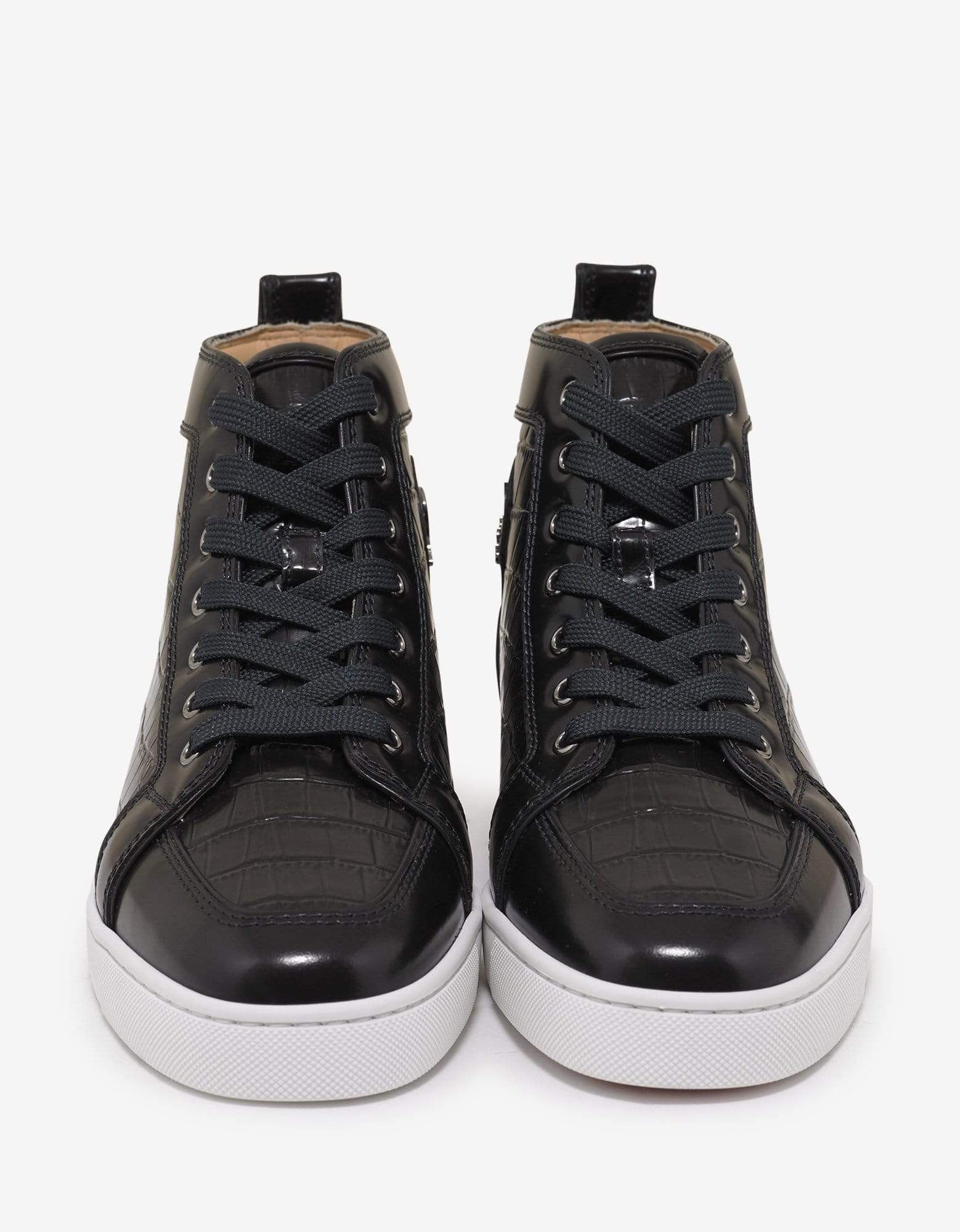 Christian Louboutin Rantus Flat Croc Embossed High Top Trainers Size US 9.5 / EU 42-43 - 3 Thumbnail