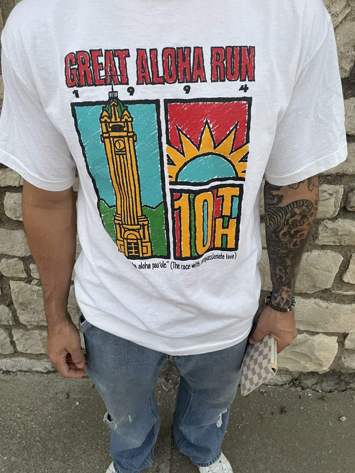Hanes 1994 Great Aloha Run T Shirt Size US L / EU 52-54 / 3 - 1 Thumbnail