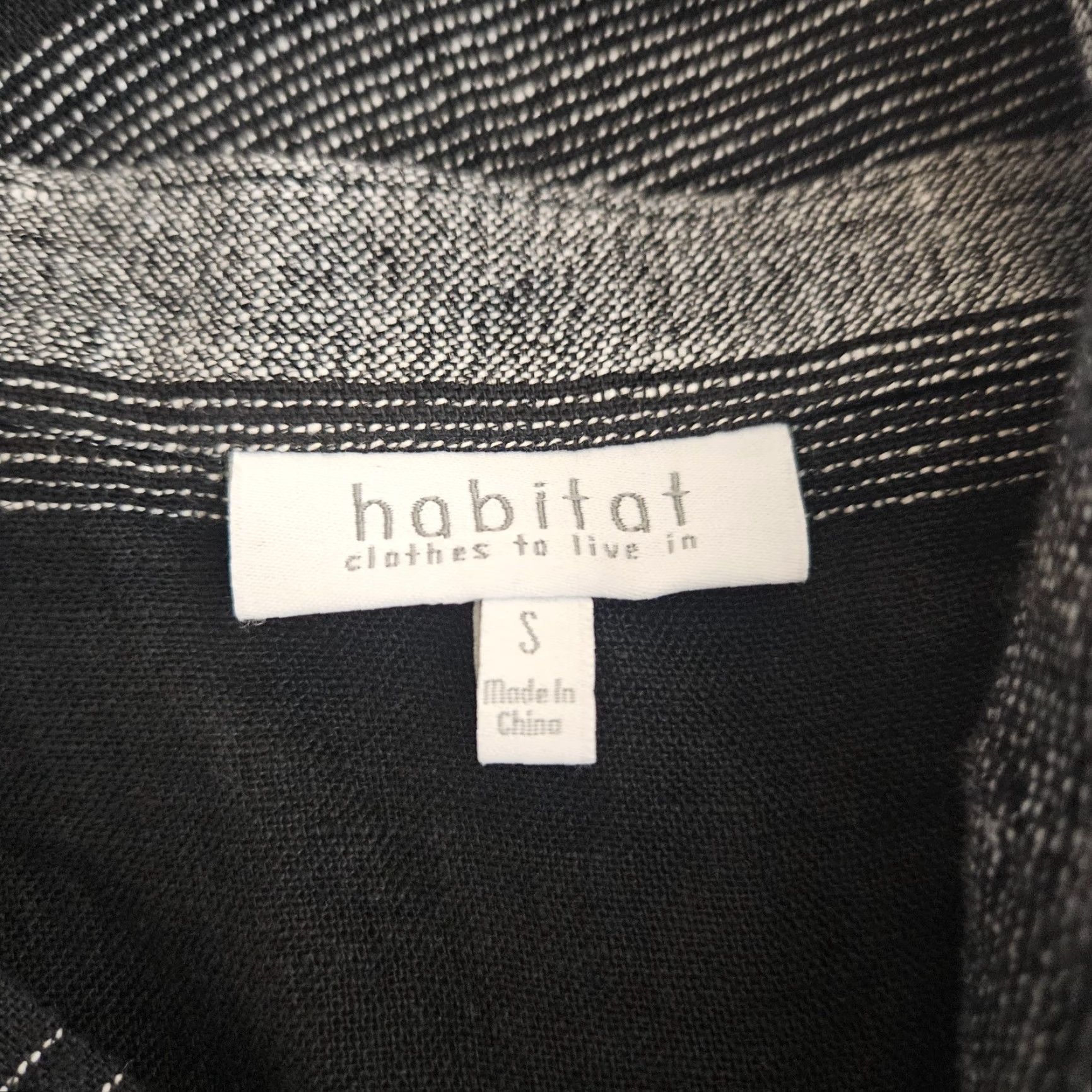 Habitat Habitat Womens Top Blouse Shirt 3/4 Sleeve Black Gray Linen Blend Asymmetrical Hem S Small Womens 90s? Size S / US 4 / IT 40 - 6 Thumbnail