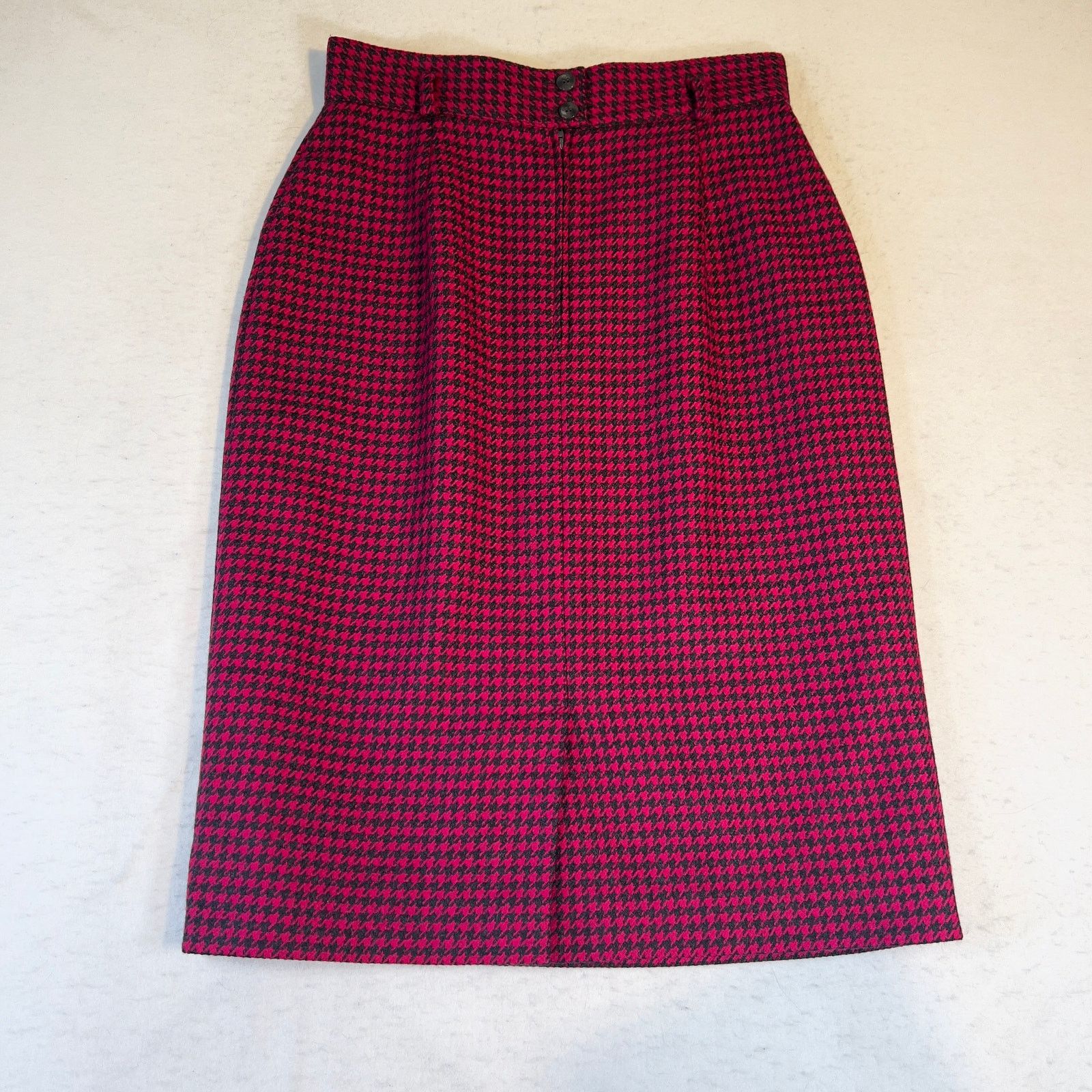 Jones New York Jones New York Vintage Wool Pencil Skirt 10 Zip Houndstooth Size 28" / US 6 / IT 42 - 4 Thumbnail