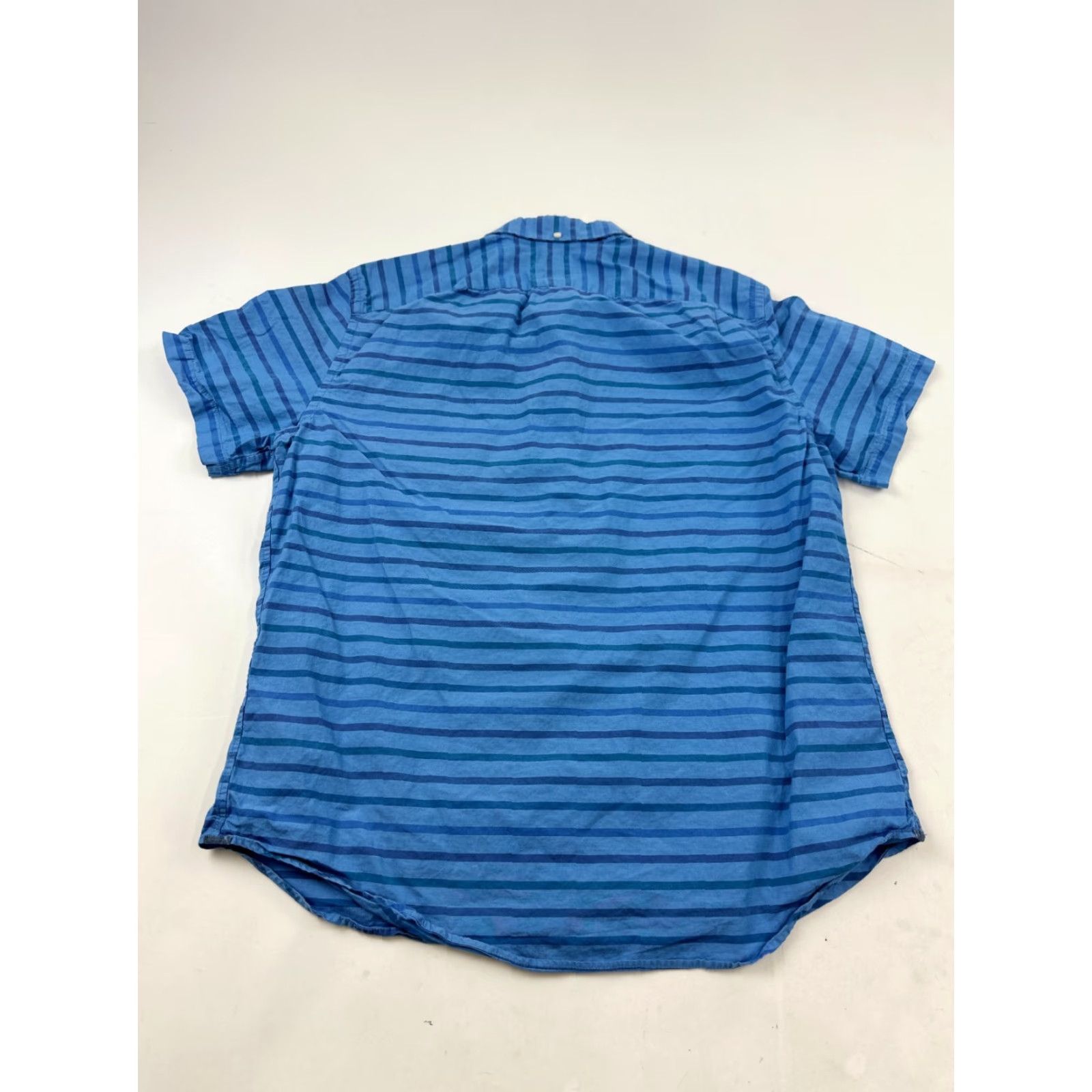 Gap Gap Men's XL Blue Striped Short Sleeve Oxford Shirt Casual Summer Spring Button-Down Size US XL / EU 56 / 4 - 2 Thumbnail