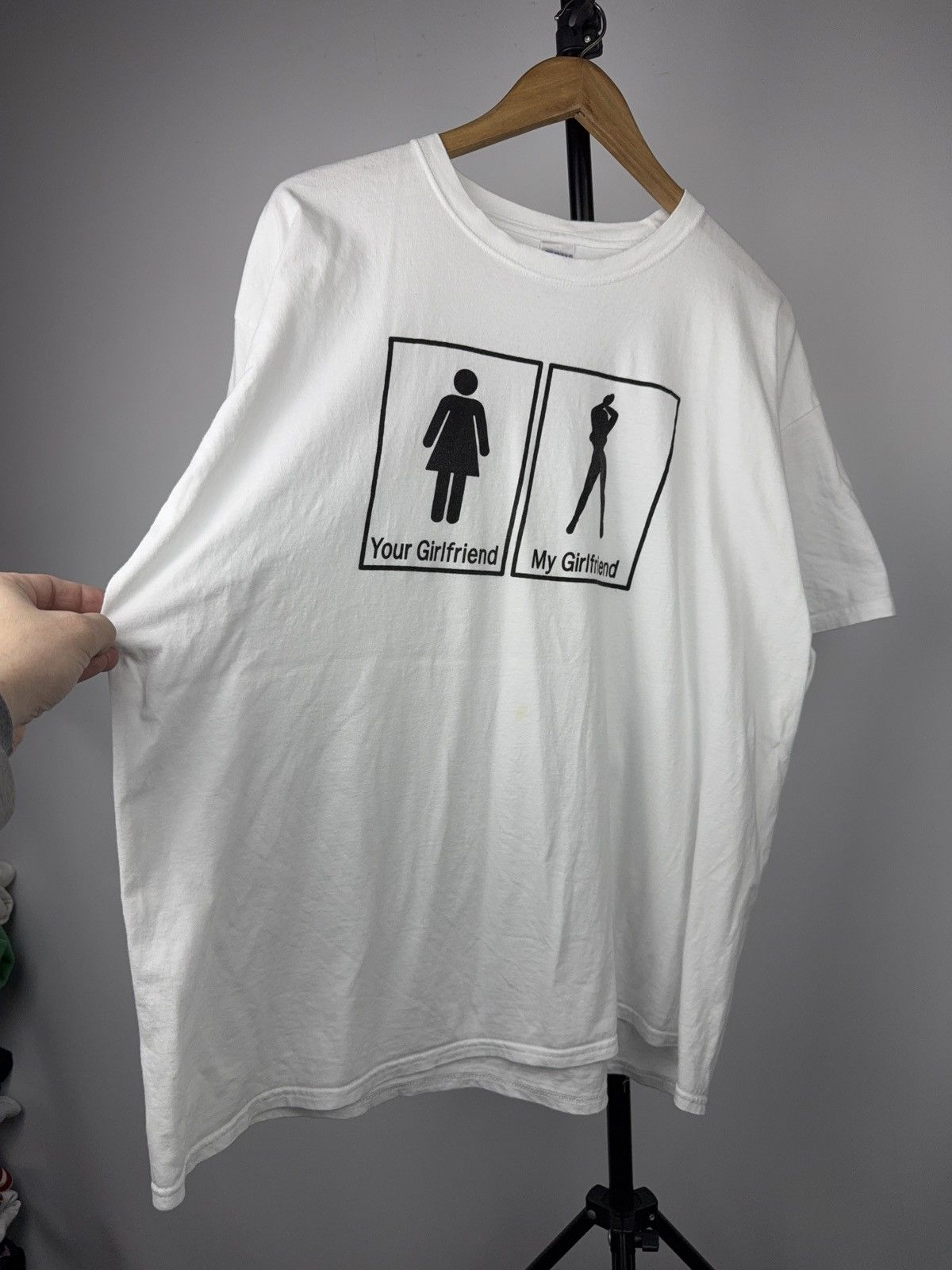 Vintage 00s Funny Your Girlfriend My Girlfriend Meme Graphic Tee 2XL Size US XL / EU 56 / 4 - 2 Thumbnail