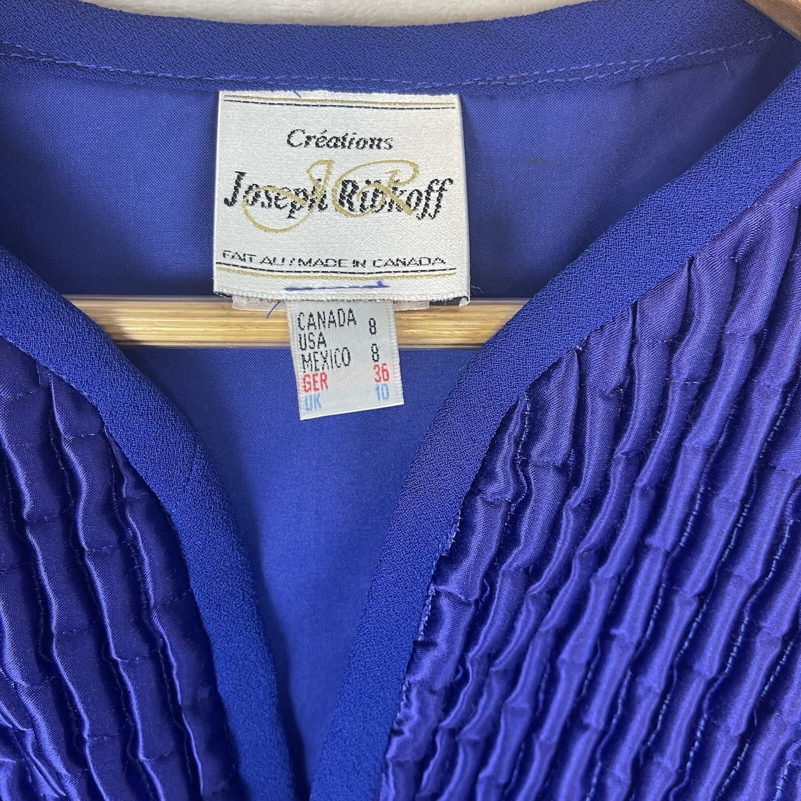 Joseph Ribkoff Vtg Joseph Ribkoff Blue Quilted Bolero Cropped Jacket Canada Size M / US 6-8 / IT 42-44 - 3 Thumbnail