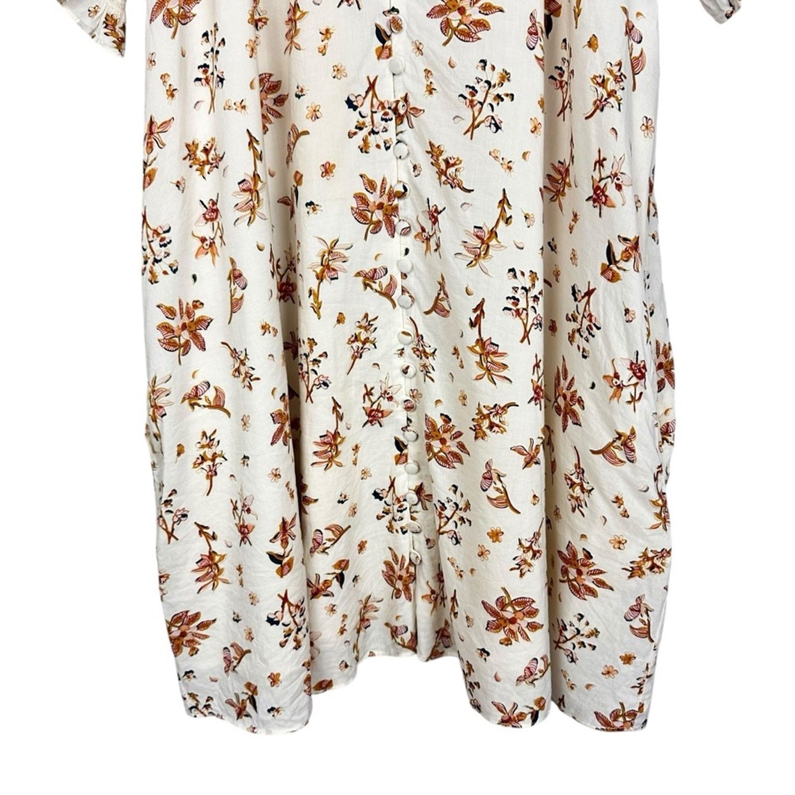 Madewell Madewell Ruffle Button Front Trapeze Dress Floral Reef Small Size S / US 4 / IT 40 - 7 Thumbnail