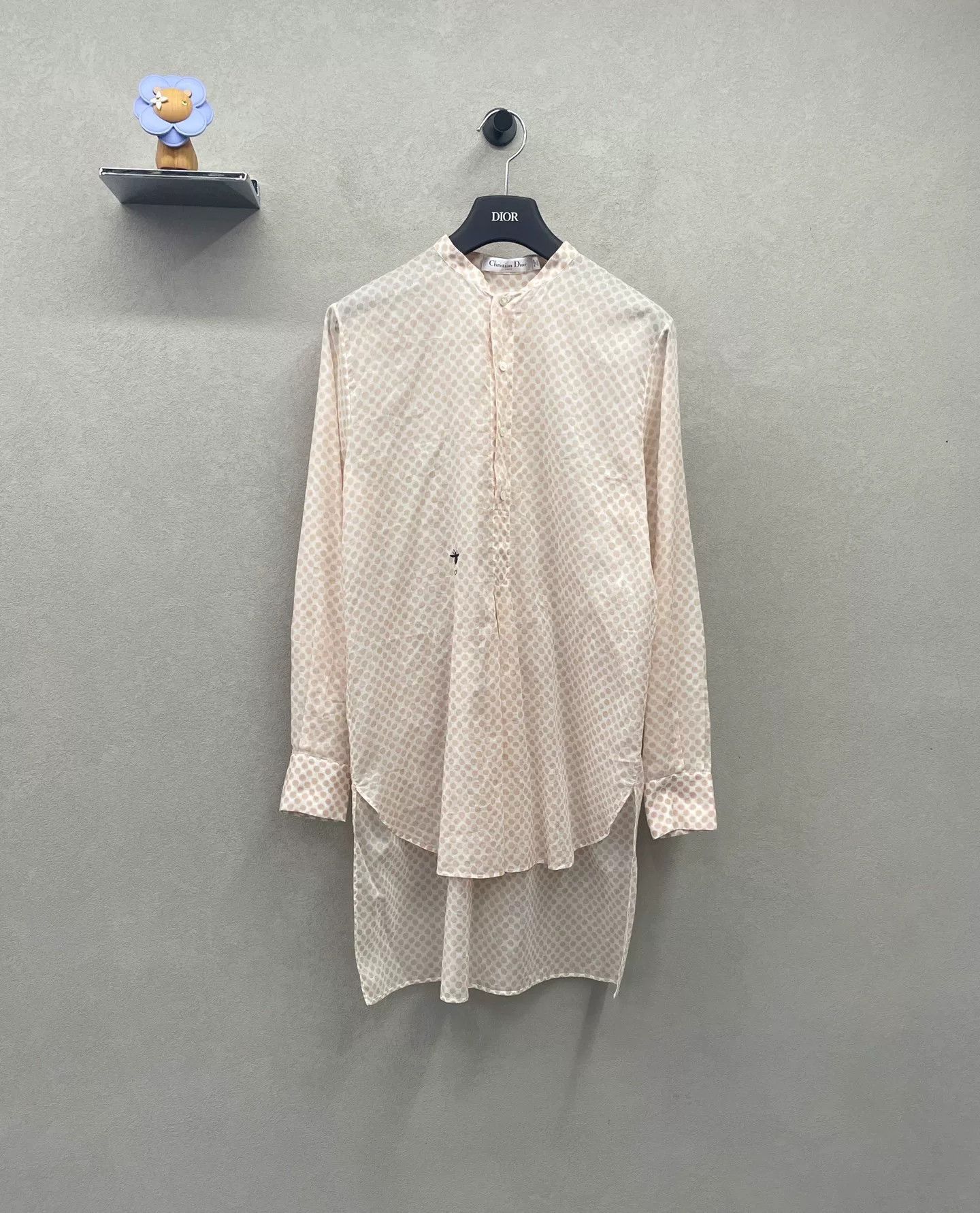 Dior pink polka dot long sleeve shirt by dior Size US M / EU 48-50 / 2 - 1 Thumbnail