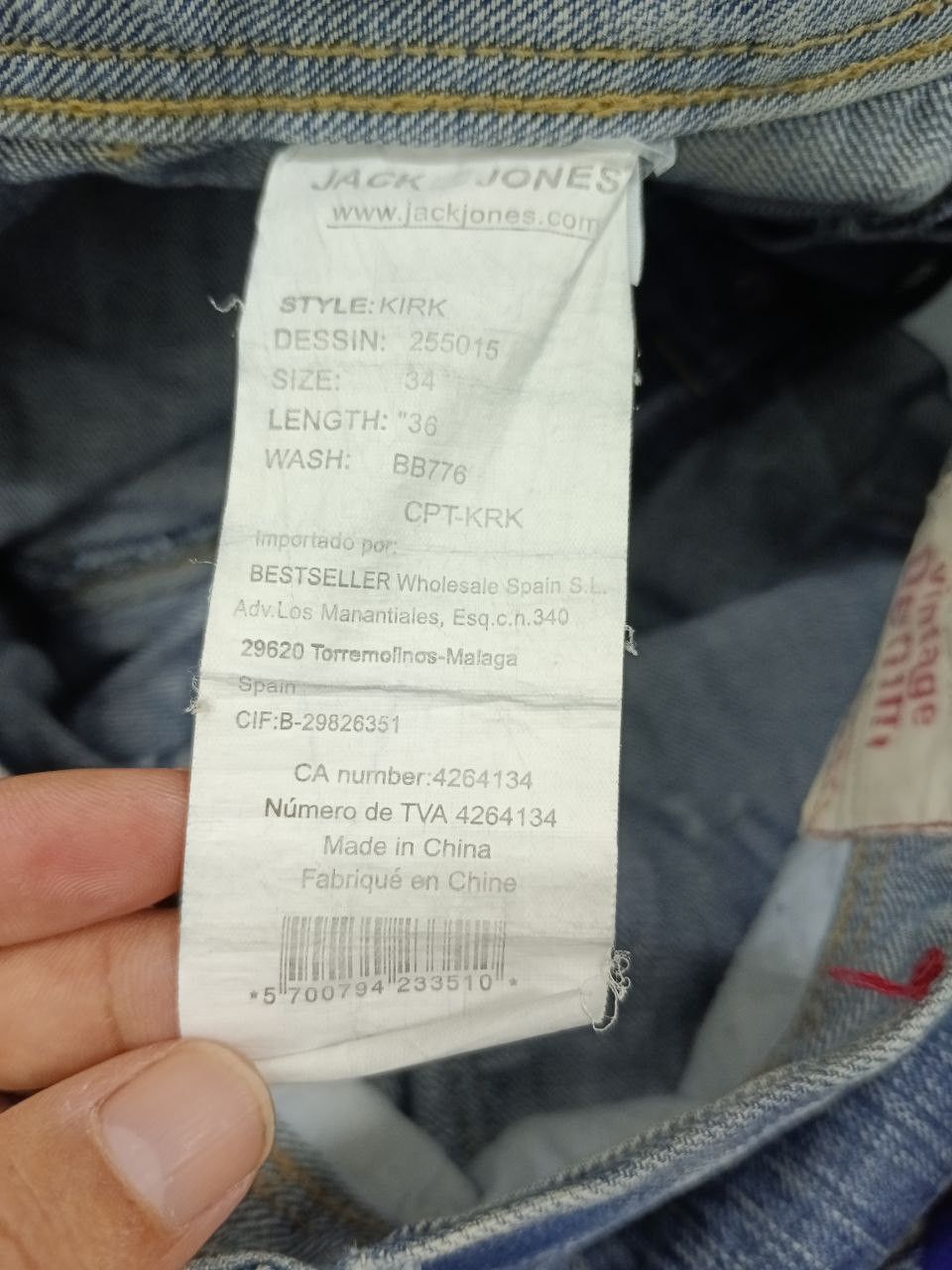 Jack & Jones BAGGY SICK JACK AND JONES VINTAGE DENIM Size US 33 - 6 Thumbnail